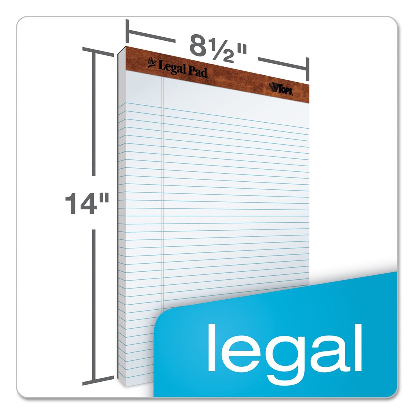 Tops 7573 Perforated Everyday Writing Legal Pad, 8.5 x 14 Inch, White, 12 Count (Pack of 1)
