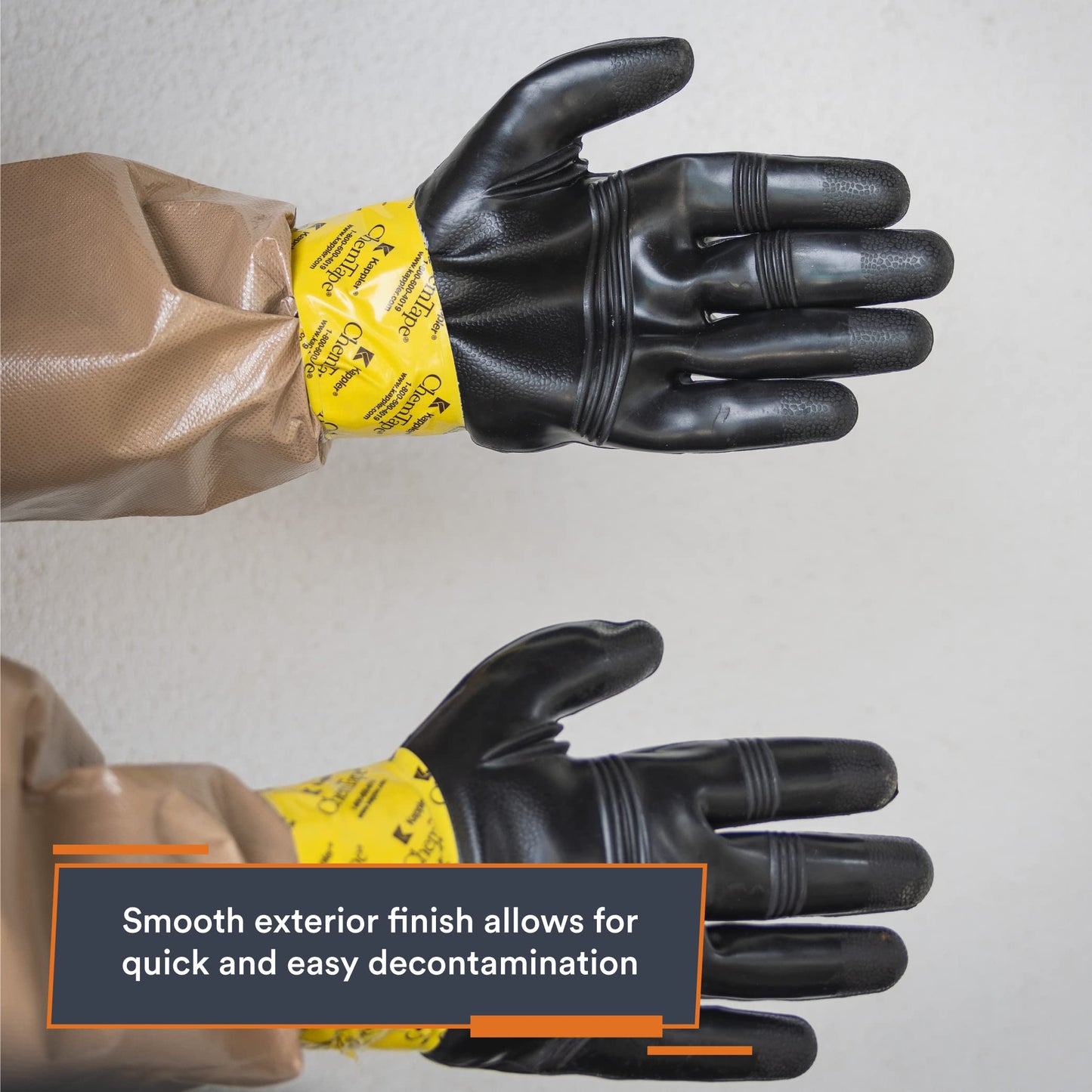 MIRA Safety Protective CBRN Gloves | Reusable Chemical Resistant Heavy-Duty Industrial Work Gloves | Black 1 Pair XS to XXL (Small (SM))