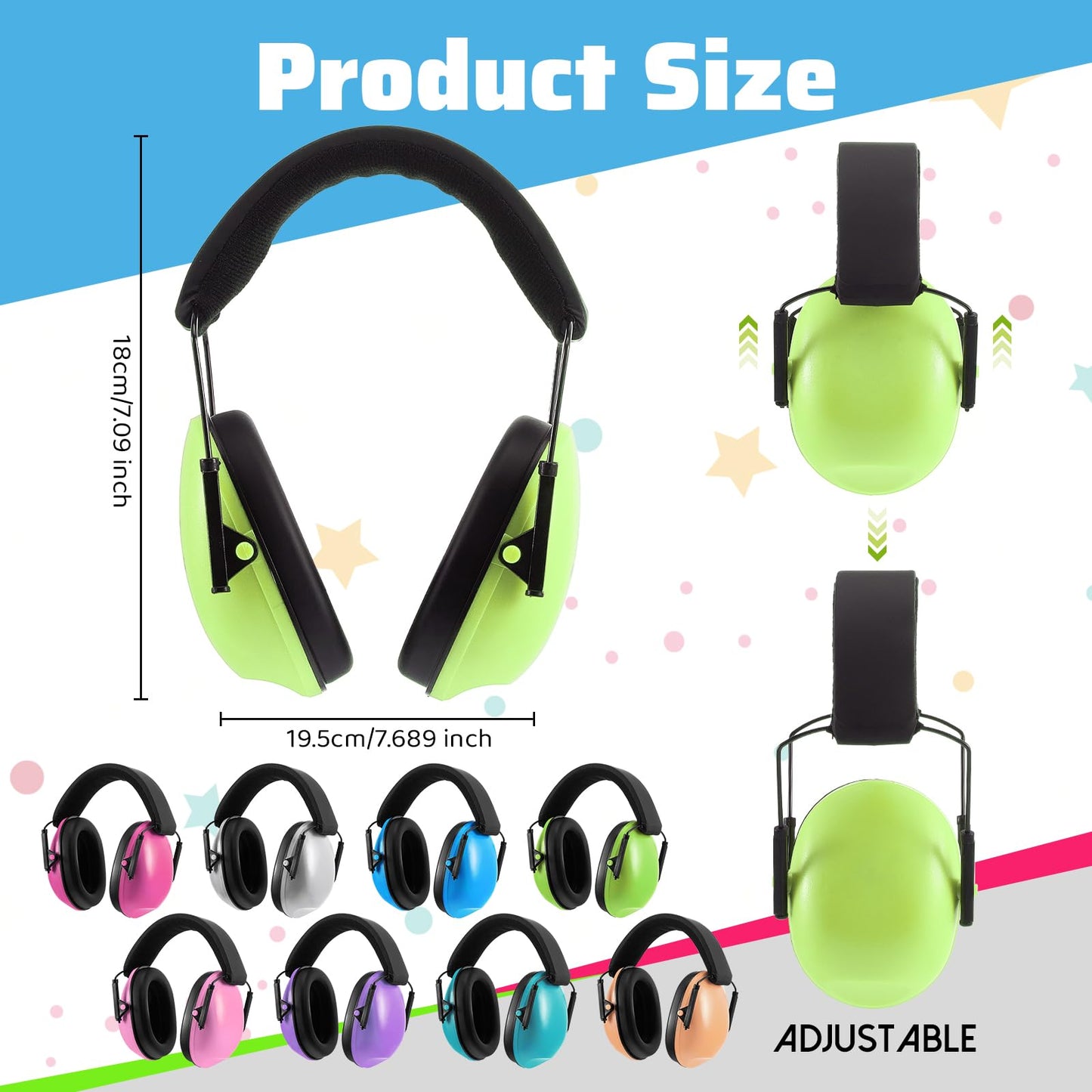 Amylove 8 Pcs Kids Ear Protection Noise Cancelling Headphones Noise Reduction Ear Muffs 27dB Hearing Protection (8 Colors)