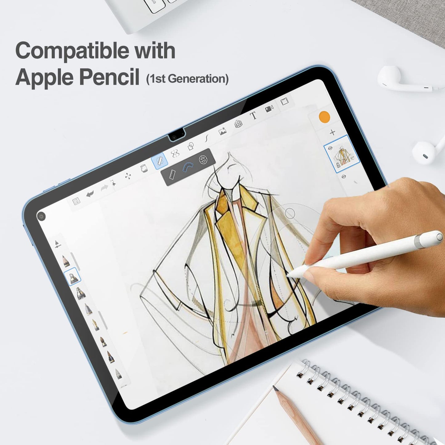 ProCase Screen Protector for iPad A16 2025 11th/10th 2022 Generation (11-inch/10.9), HD Clear Tempered Glass Film Guard -10 Pack