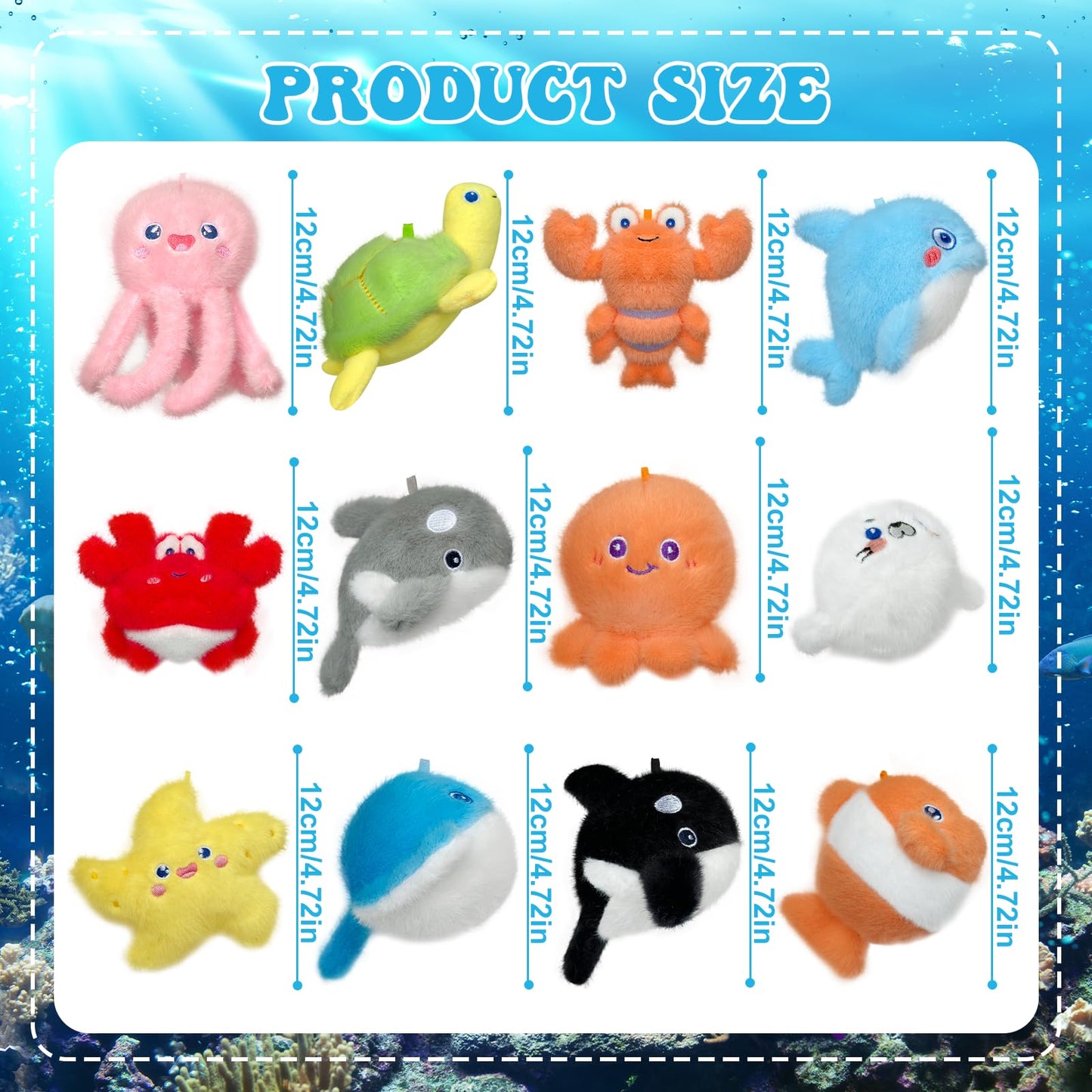 38 Pcs Adopt-A-Sea Animal Party Favors Include 12 Mini Plush Marine Animals Keychains 12 Sea Animals Party Boxes 12 Adoption Cards 1 Adopt Signboard for Animal Theme Party Birthday Party School Prizes