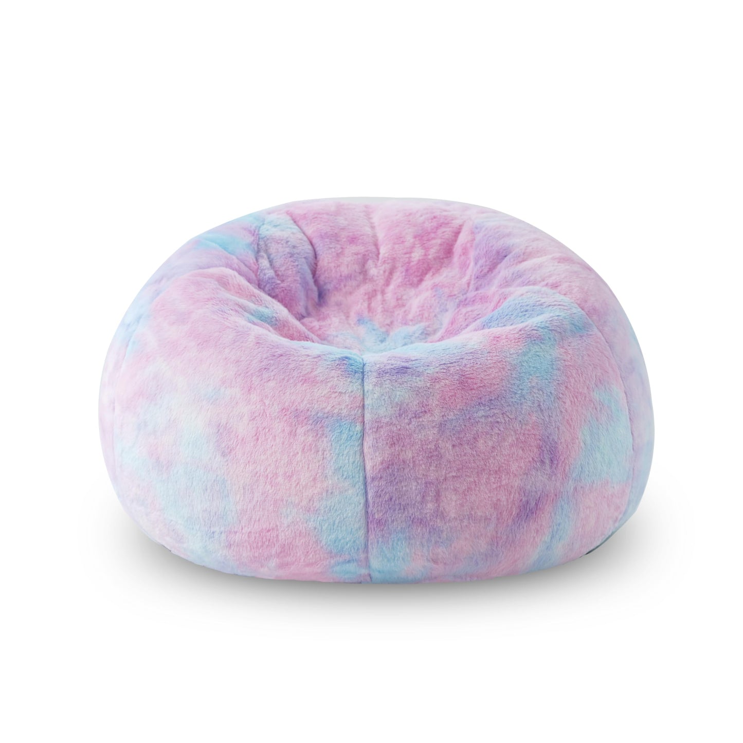 Modern Soft Fluffy Bean Bag Chair With Faux Rabbit Fur Cover, Memory Foam Bean Bag Chairs For Kids Teens, Furry Fuzzy Faux Fur Fabric Beanbag, Round Rainbow Plush Sofa For Bedroom, Living Room, Dorm