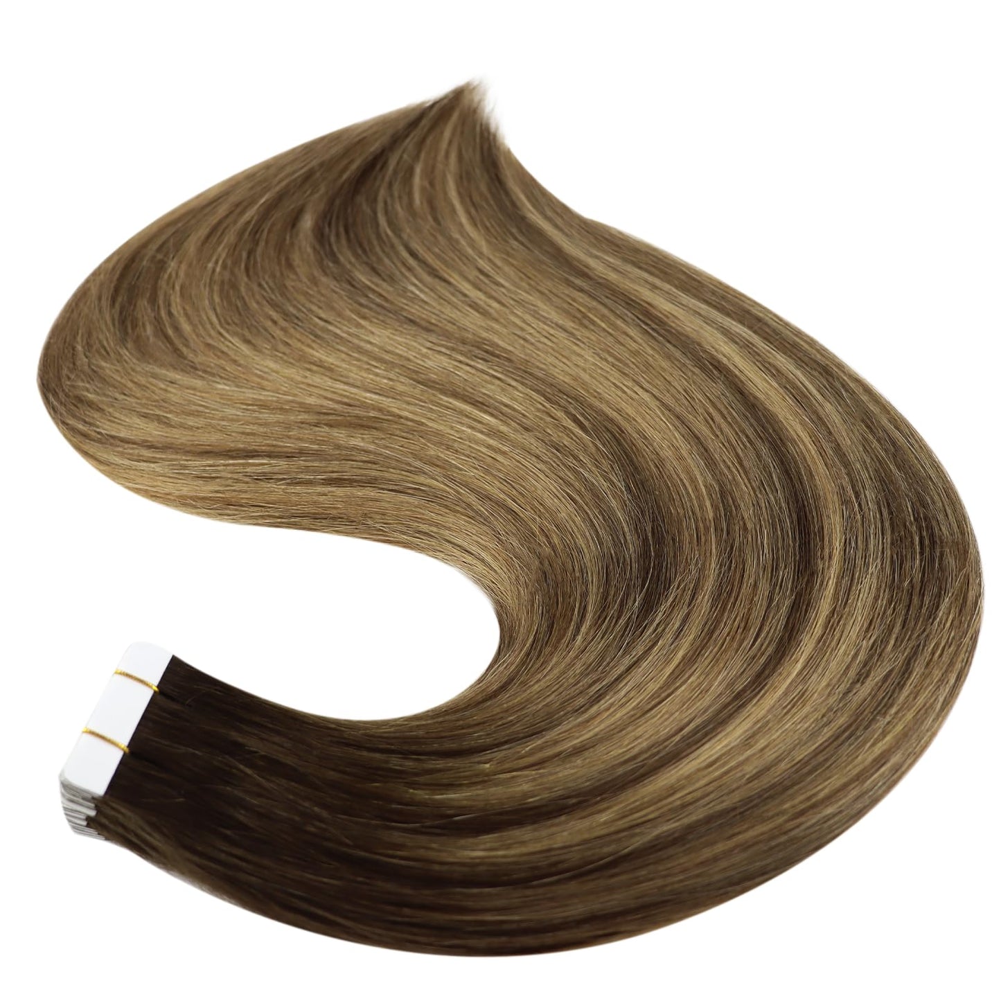 Full Shine Invisible Tape in Hair Extensions Human Hair 18 Inch Tape in Brown Hair Extensions Color 4/24/4 Balayage Tape in Extensions Real Hair Extension Tape in Human Hair Extensions 50 Gram 20 Pcs