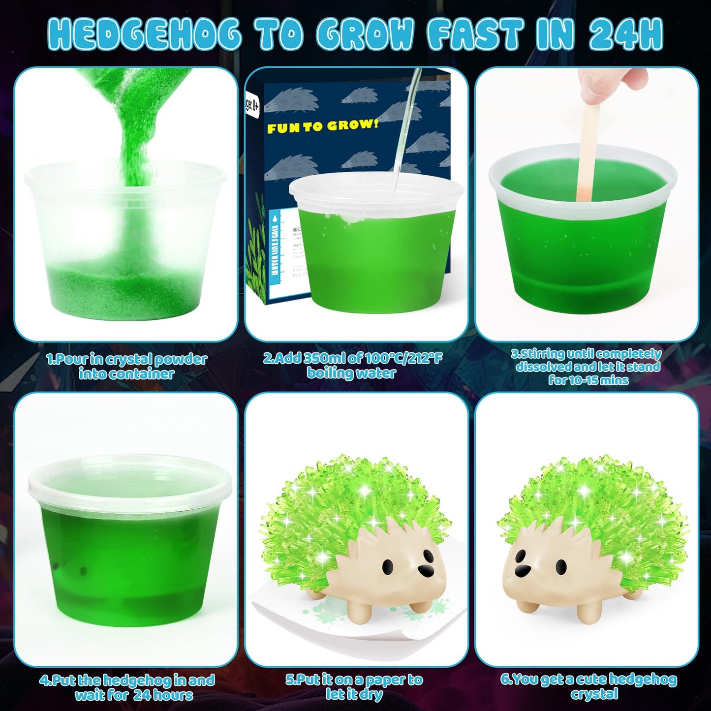 sdaymol Glass Grow Kits, Science Kits for Children from 8-12 Years, DIY Science Experiments, Lab Learning and Educational Toys, STEM Projects, Toy Gifts