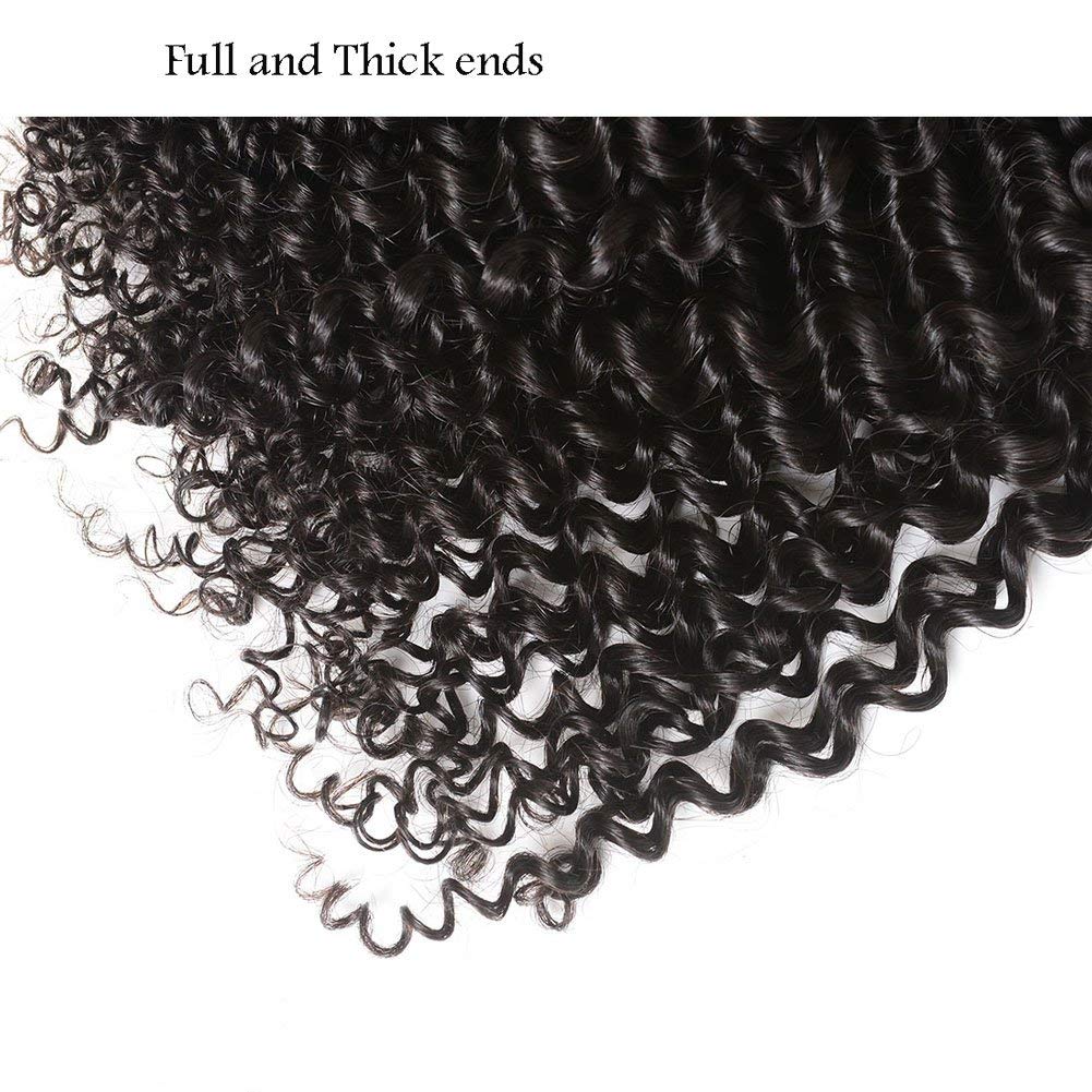 Brazilian Curly Bundles Human Hair Brazilian Kinky Curly Weave 4 Bundles Human Hair 100% Unprocessed Brazilian Virgin Human hair Natural Color (Curly Bundles, 4x8 Inch)