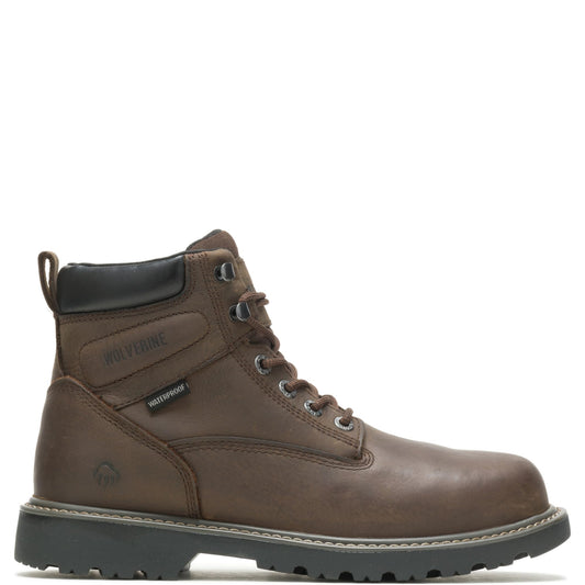 Wolverine Men's Floorhand Waterproof Steeltoe 6" Work Boot, Dark Brown, 10.5M