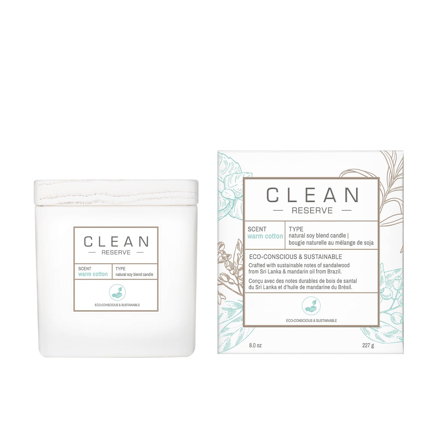CLEAN RESERVE Home Candle | Natural Soy Blend Scented Candle | Premium Non-Toxic Candle Made with Sustainable Ingredients | Up to 40 Hour Burn Time | 8 oz