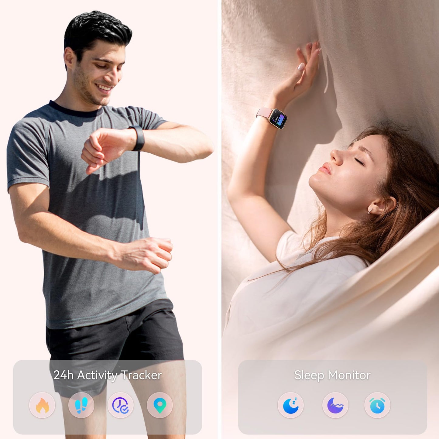 aeac Smart Watches for Women Android & iPhone, 1.8" HD Smart Watch with Bluetooth Call (Answer/Make), Fitness Watch with 110 Sport Mode/Heart Rate/SpO2/Sleep Monitor/Calories/IP68 Waterproof Alexa ﻿