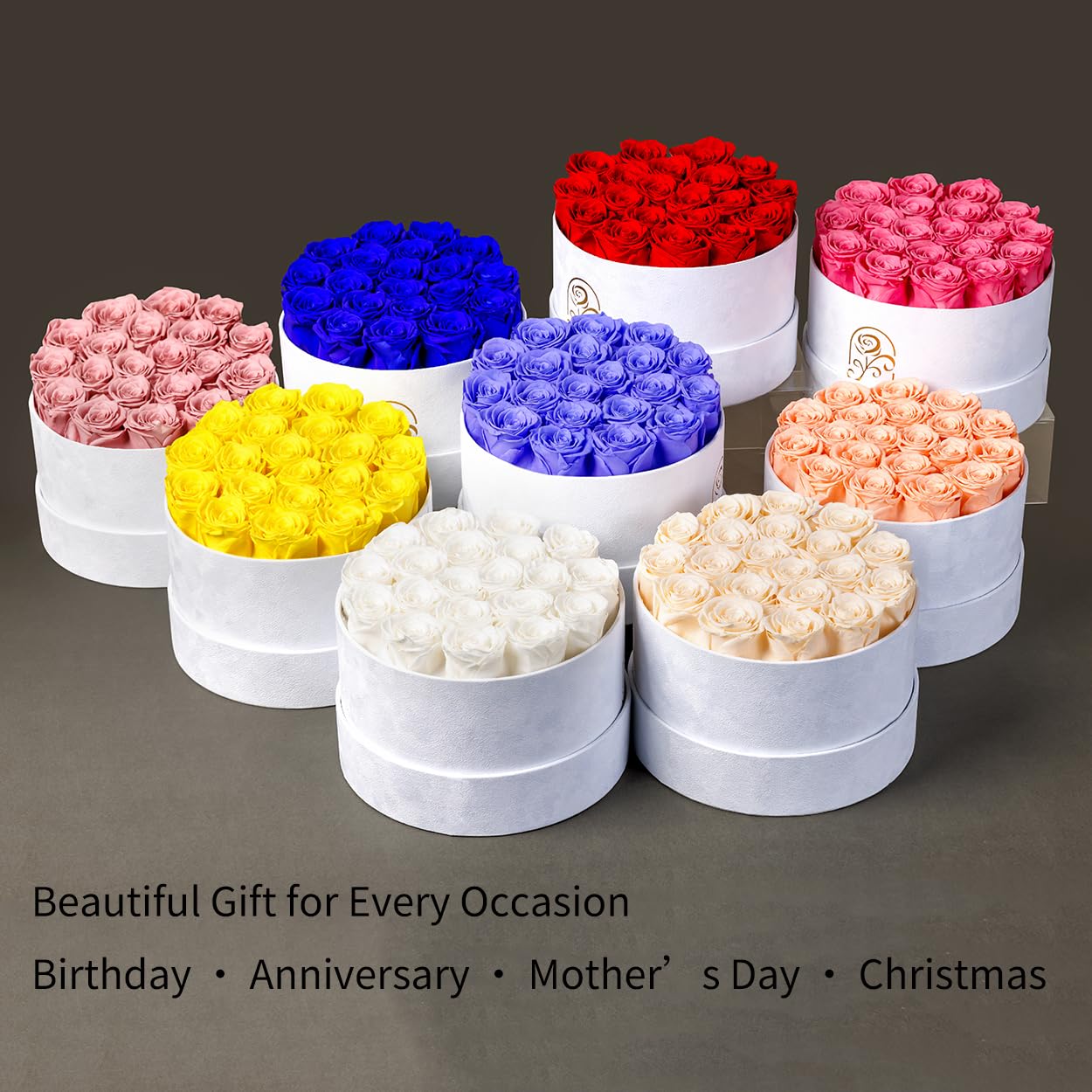 Gifts for Women Preserved Roses Flower Box, Luxury Velvet Box with 20 Roses, Preserved Flowers, Romantic Gift for Her, Wife, Girlfriend, Birthday Anniversary Christmas (Pink)