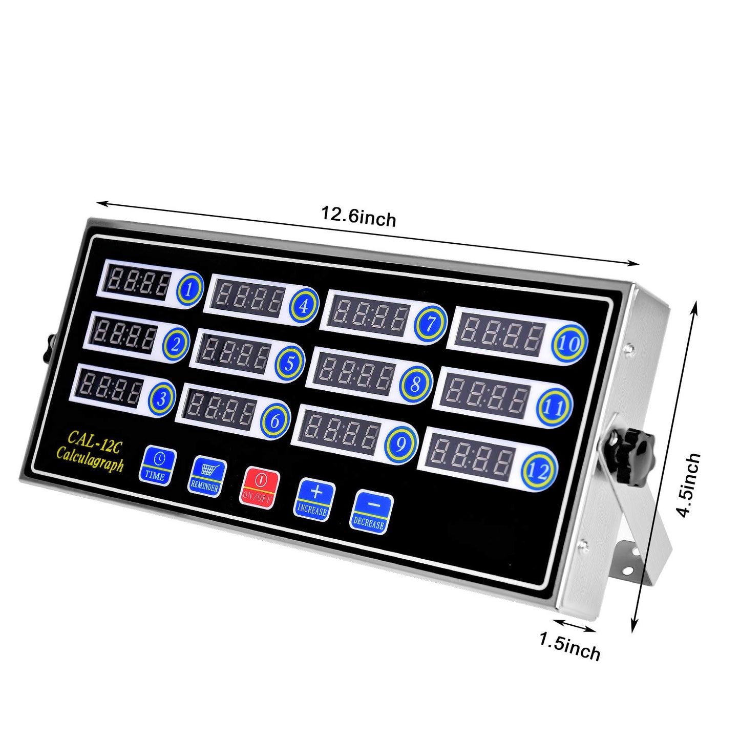12 Channels Digital Kitchen Timers Commercial Cooking Timer,Stainless Steel Calculagraph Timer Restaurant Timer with Loud Alarm Burger Cooking Reminder