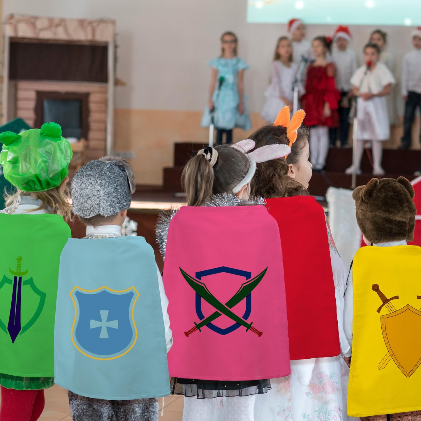 Blosssound 24 Pcs Hero Capes Crafts Canvas Blank Cape to Decorate DIY Hero Dress up Costumes for Kids Party VBS Activities