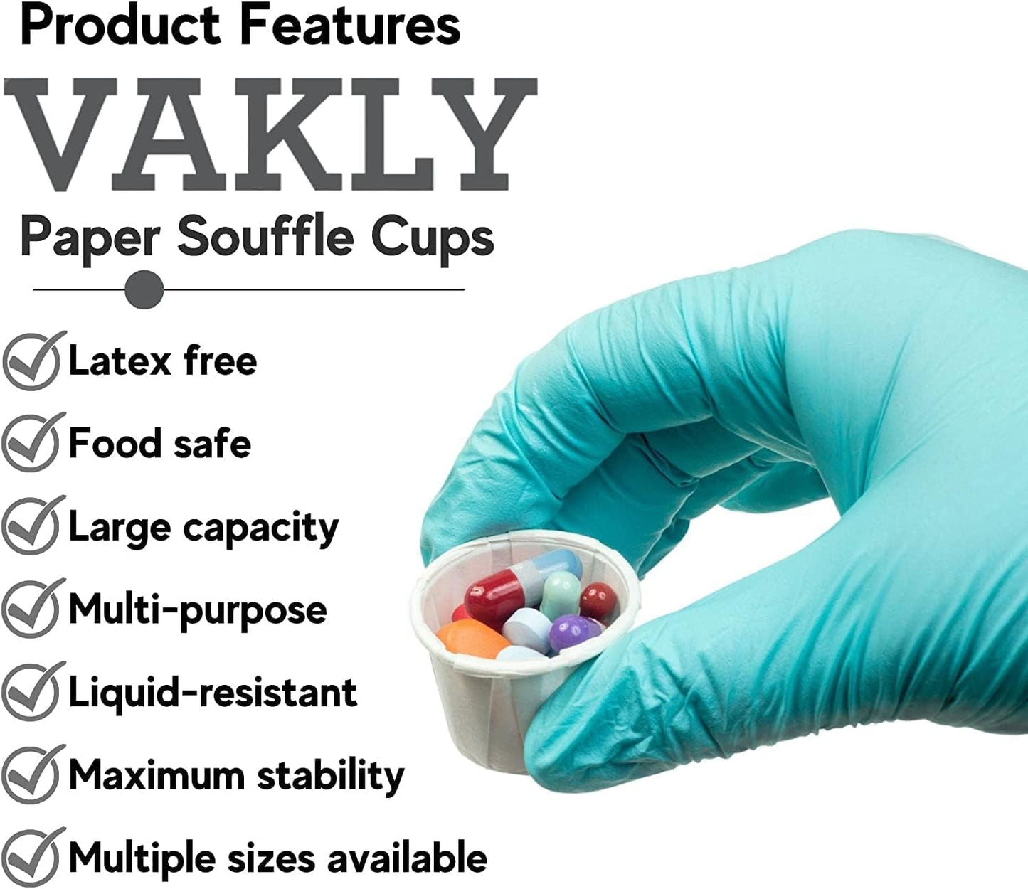 Disposable Paper Souffle Medicine Cups 3/4 oz [Pack of 2500] – (0.75 Ounce) Small Cups for Medication Distribution, Pills, Tasting, Condiments, Food and Dessert Serving