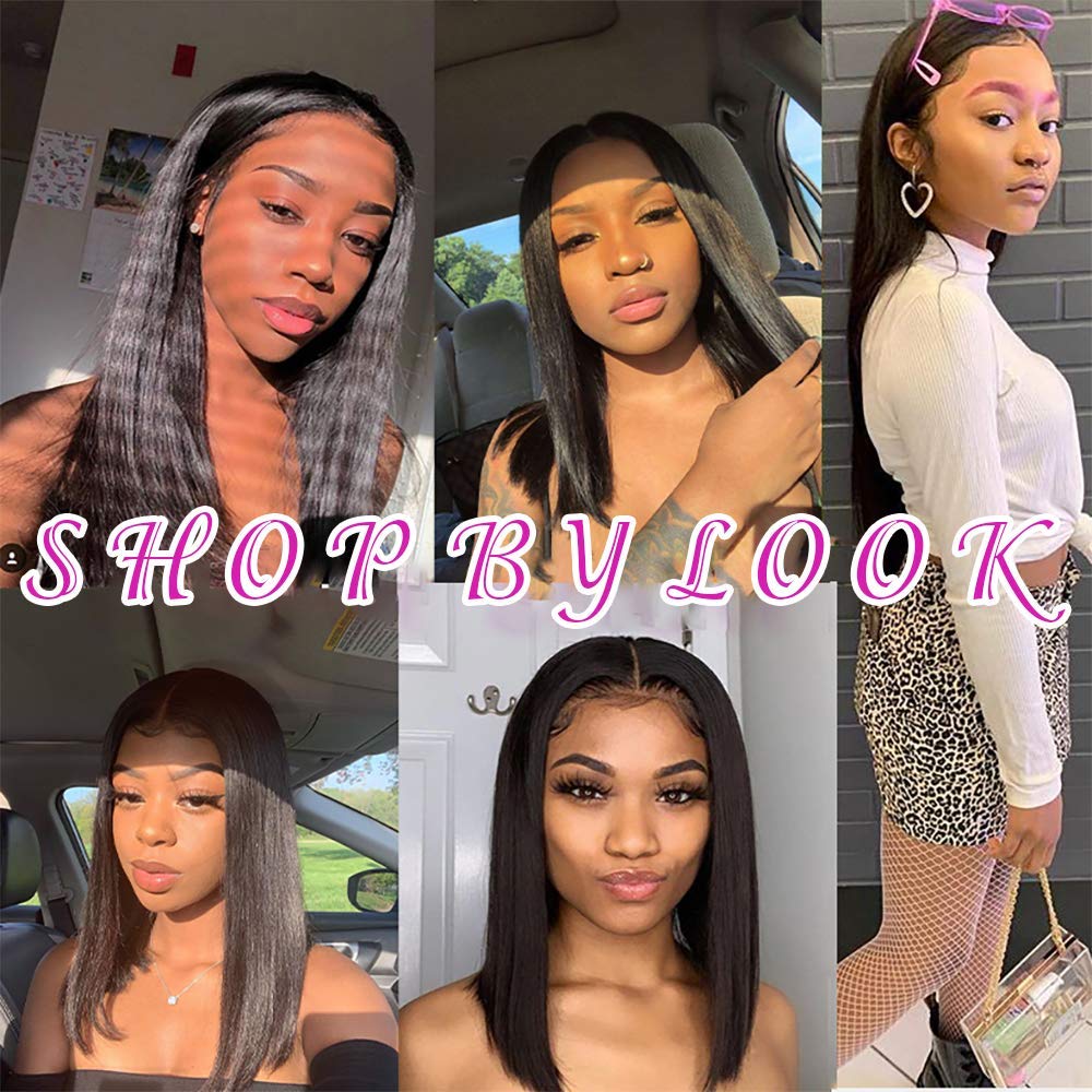 Nvnvdij U Part Wigs Straight Brazilian Virgin Human Hair 2''x 4'' U Shape Glueless Wigs 180% Density Natural Black With Straps Combs For Black Women (22 Inch, Straight)