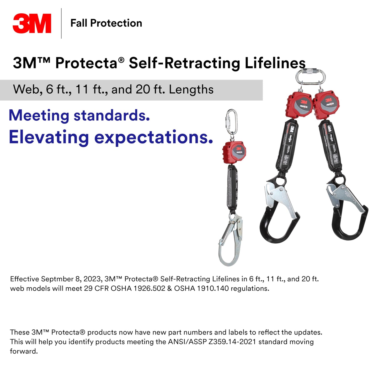 3M™ Protecta® Self-Retracting Lifeline with Carabiner 3100513, Web, Steel Snap Hook, 11ft.