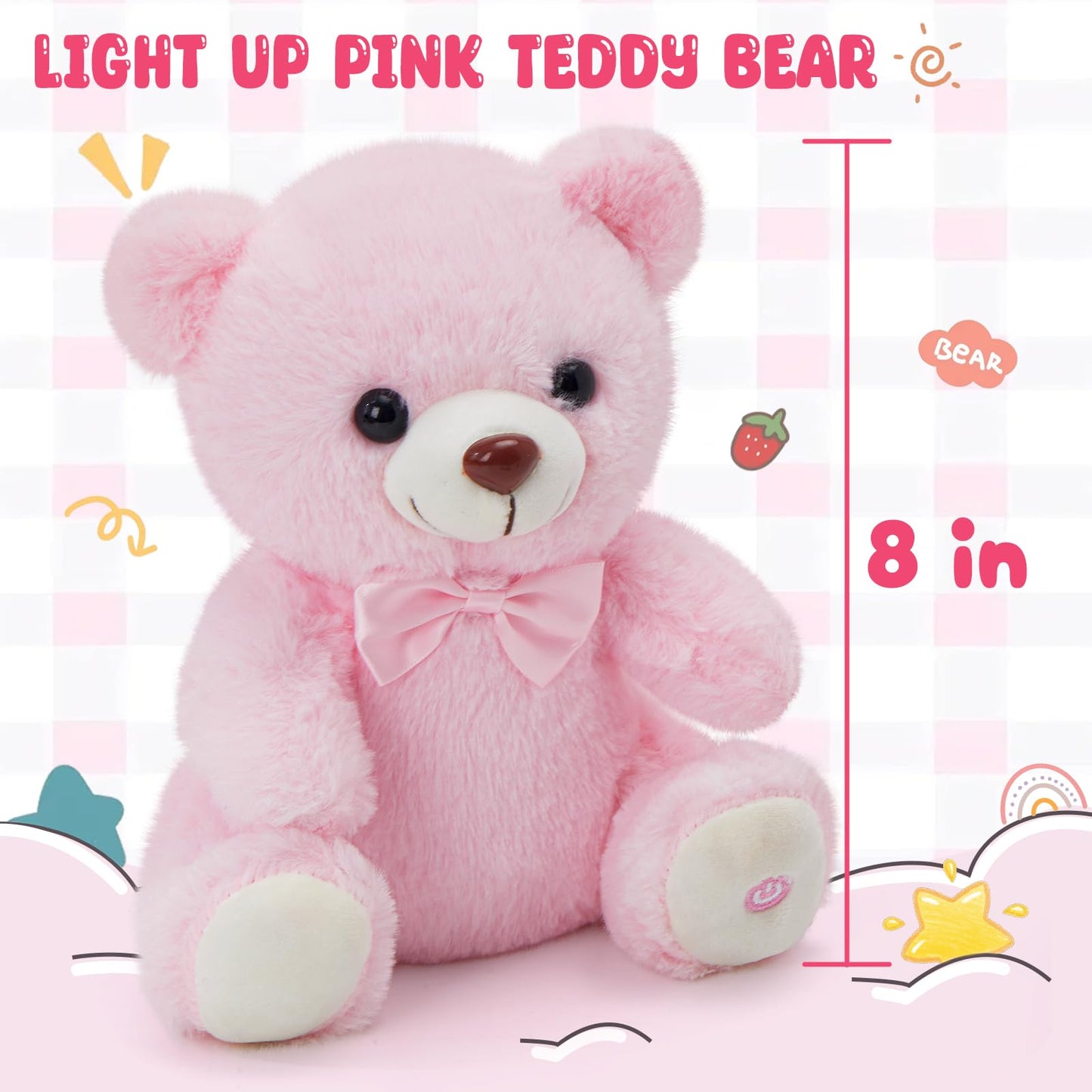 BSTAOFY Light up Pink Bear