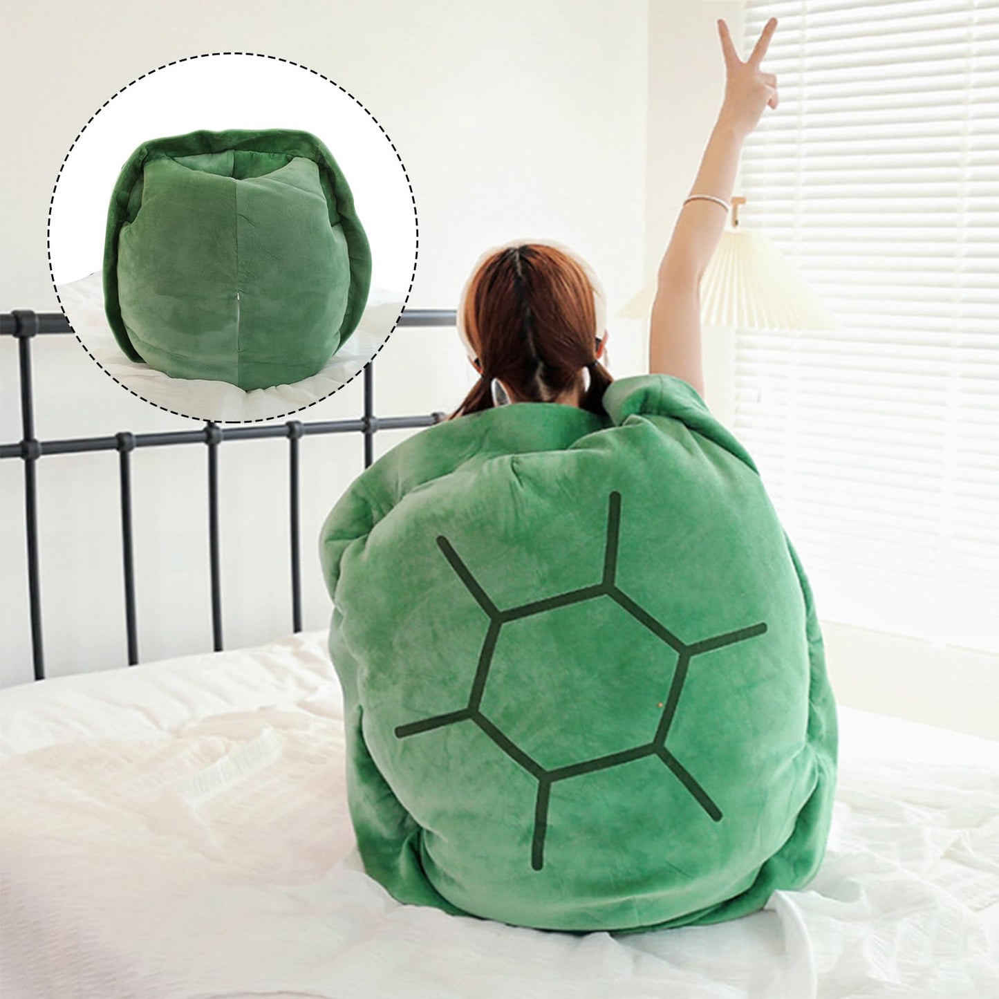Cuecutie 40 Inch Wearable Turtle Shell Pillows Tortoise Shell Stuffed Animal Turtle Plush Cushion Toy Dress Up for Adult