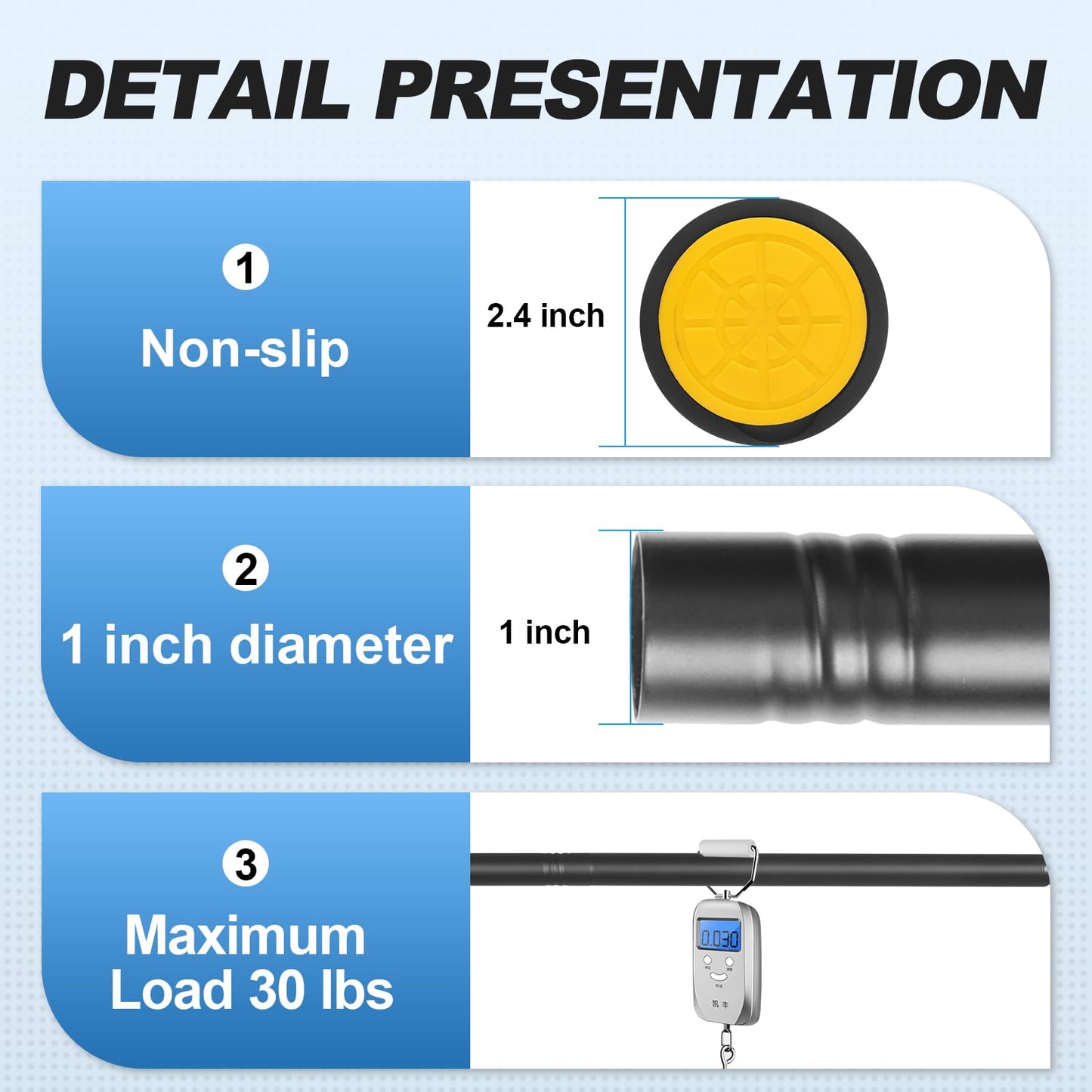 CorkLatta 2 Pack Black Shower Curtain Rod 31 to 80 Inch,1 Inch Diameter Adjustable Spring Tension Stainless Steel Telescopic Rod,Easy Install,No Rust