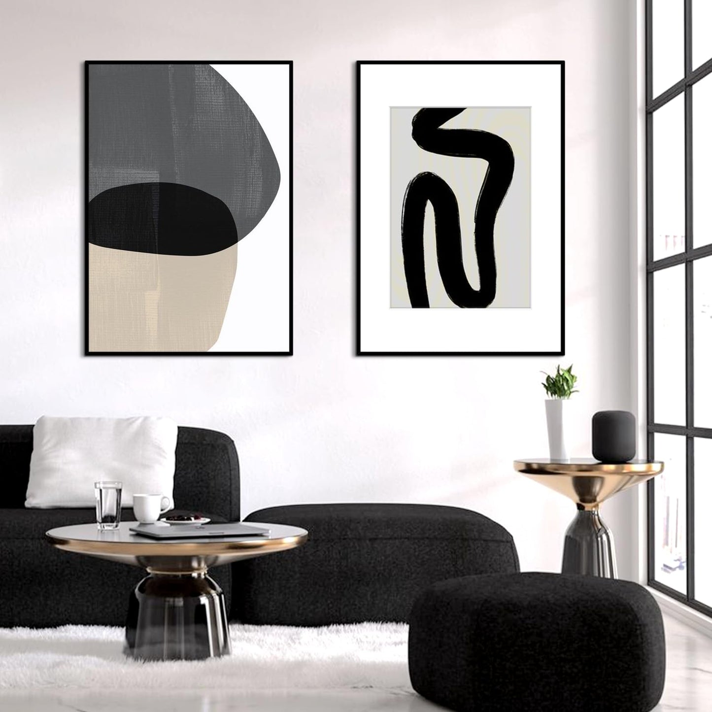 Homso A1 Poster Pciture Frame, Display Pictures A2 with Mat or 23.4x33.1 Without Mat, Thin Border Metal Frames with Plexiglass for Horizontal and Vertical, Black
