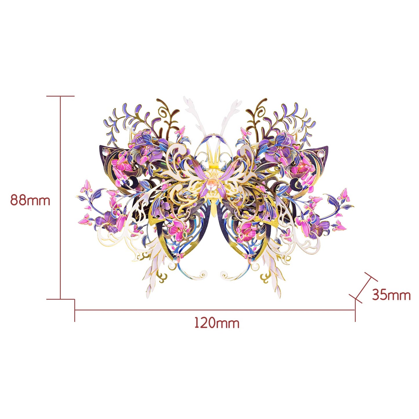 MU 3D Metal Puzzle Model Kits for Adult Flower and Butterfly B-Nige, Metal Pieces Building,Dad Birthday Gift Brain Teaser Set