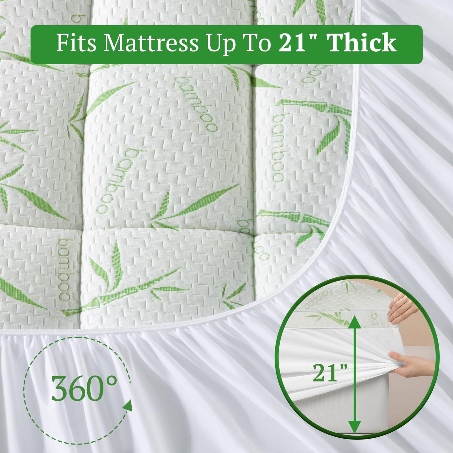 LIANLAM Mattress Topper,1200 GSM Cooling Mattress Pad,2In Extra Thick Pillow Top for Back Pain with 6"-18" Deep Pocket(Queen,60"x80")