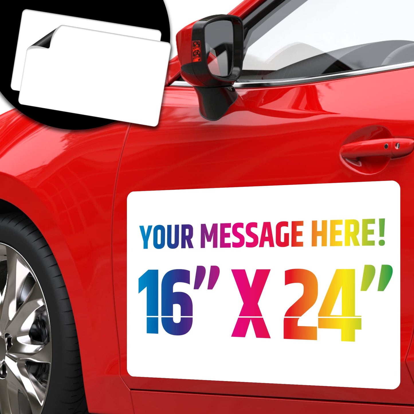 Premium Magnetic Car Signs (Blank) - Will Never Fly Off Your Vehicle/Truck Door (Upgraded Magnets) - Customize The Magnetic Sheets to Advertise Your Business | Flexible & Lays Flat | 24”X16” | 2 Pack