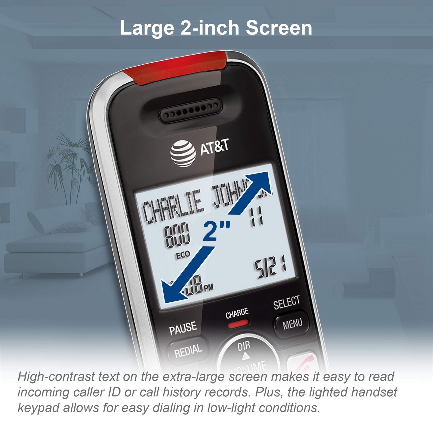 AT&T BL102 DECT 6.0 Cordless Phone for Home with Answering Machine, Call Blocking, Caller ID Announcer, Audio Assist, Intercom, and Unsurpassed Range, Silver/Black