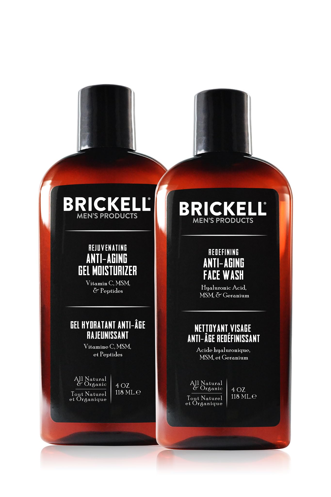 Brickell Men's Products Enhancing Gel Anti-Aging Routine, Gel Facial Cleanser and Gel Face Moisturizer, Men's Skin Care Gift Set