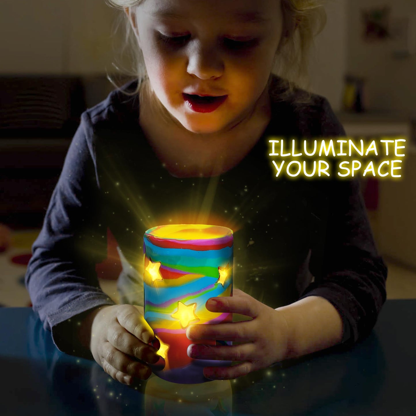 MHMYDIS Make Your Own Clay Luminaries - Arts and Crafts Clay kit for Boys Girls and Teens Age 6 7 8 9 10 11 12 Year Old and up
