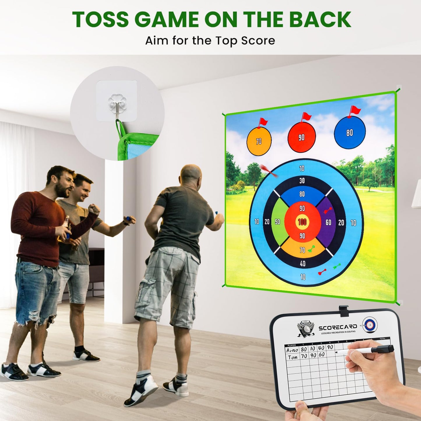 Golf Chipping Practice Mat for Backyard Games, Battle Golf Hitting Mat for Swing Training, Fun Golf Party Game, Perfect for Outdoor Activities