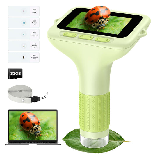3.0" Screen Digital Microscope for Kids: 1000X Rechargeable Mini Pocket Portable Miniscope Magnifying Glass 4K Coin Jewelry Loupe Edu Science STEM Toy Xmas Gift 4-12 Boys Girls