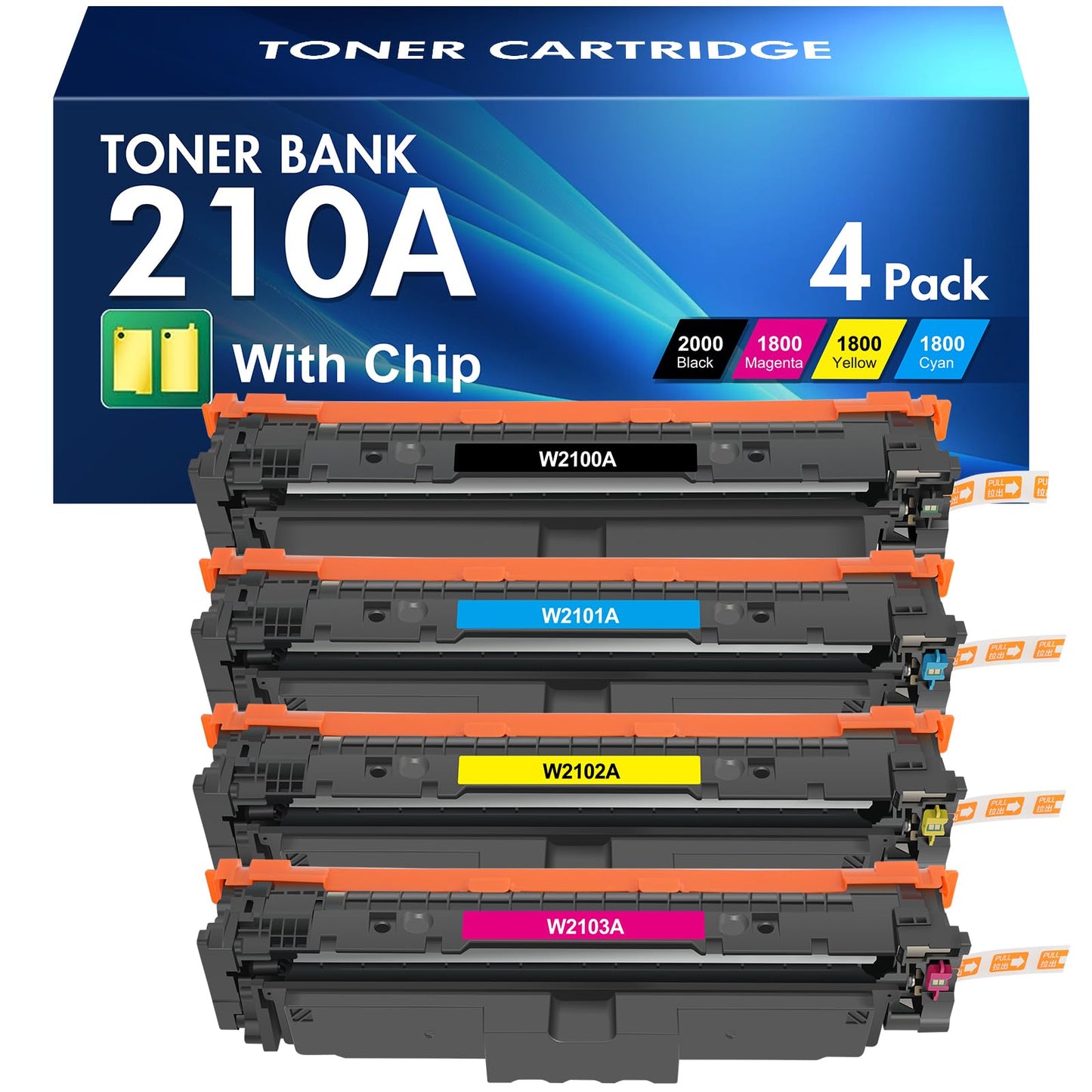 210A Toner Cartridges 4 Pack: 210X MFP 4301fdw Compatible for HP 210A 210 Toner Cartridges Set Color Laserjet Pro MFP 4301fdw 4301fdn Pro 4201dw 4201dn Series Printer W2100A W2100X High Yield Ink