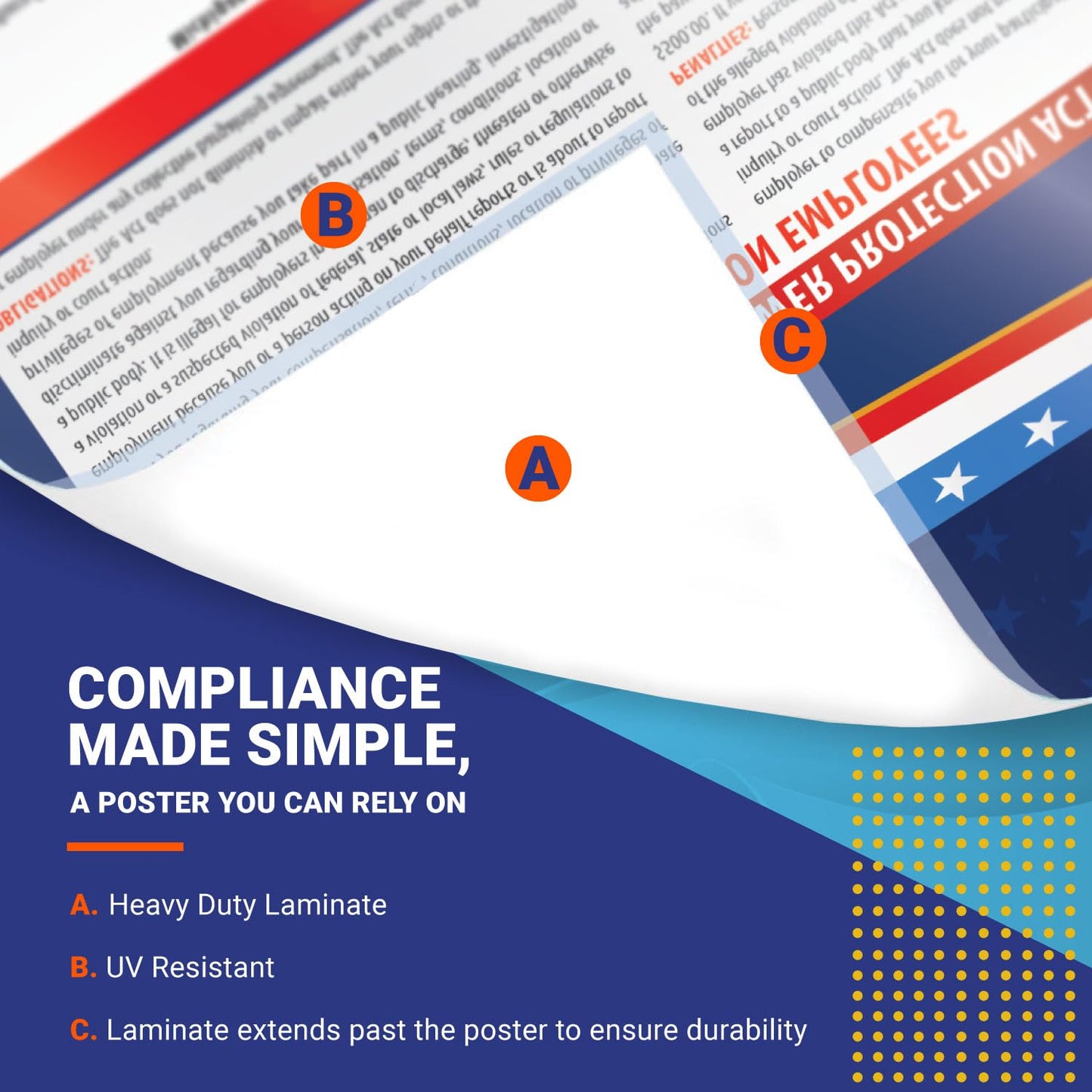 2025 California State and Federal Labor Law Poster - English Version- OSHA Workplace Compliant - Mandatory Regulations Posting for Employees - All-In-One Required Compliance Posting 16" x 40" Laminated (English)