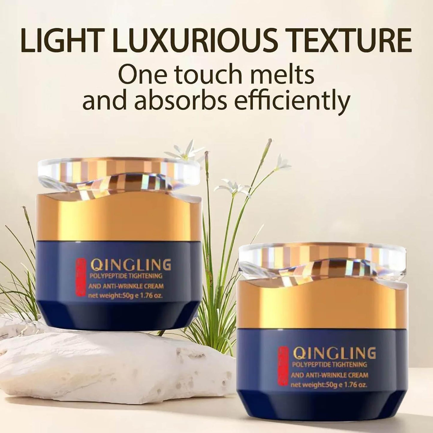 GROHESE Qingling Face Cream, Quinglin Crema Para Arrugas, Qingling Wrinkle Removal Cream, Polypeptide Tightening and Anti-Wrinkle Cream, Facial Neck Eye Cream Anti-Aging for Men & Women (2)
