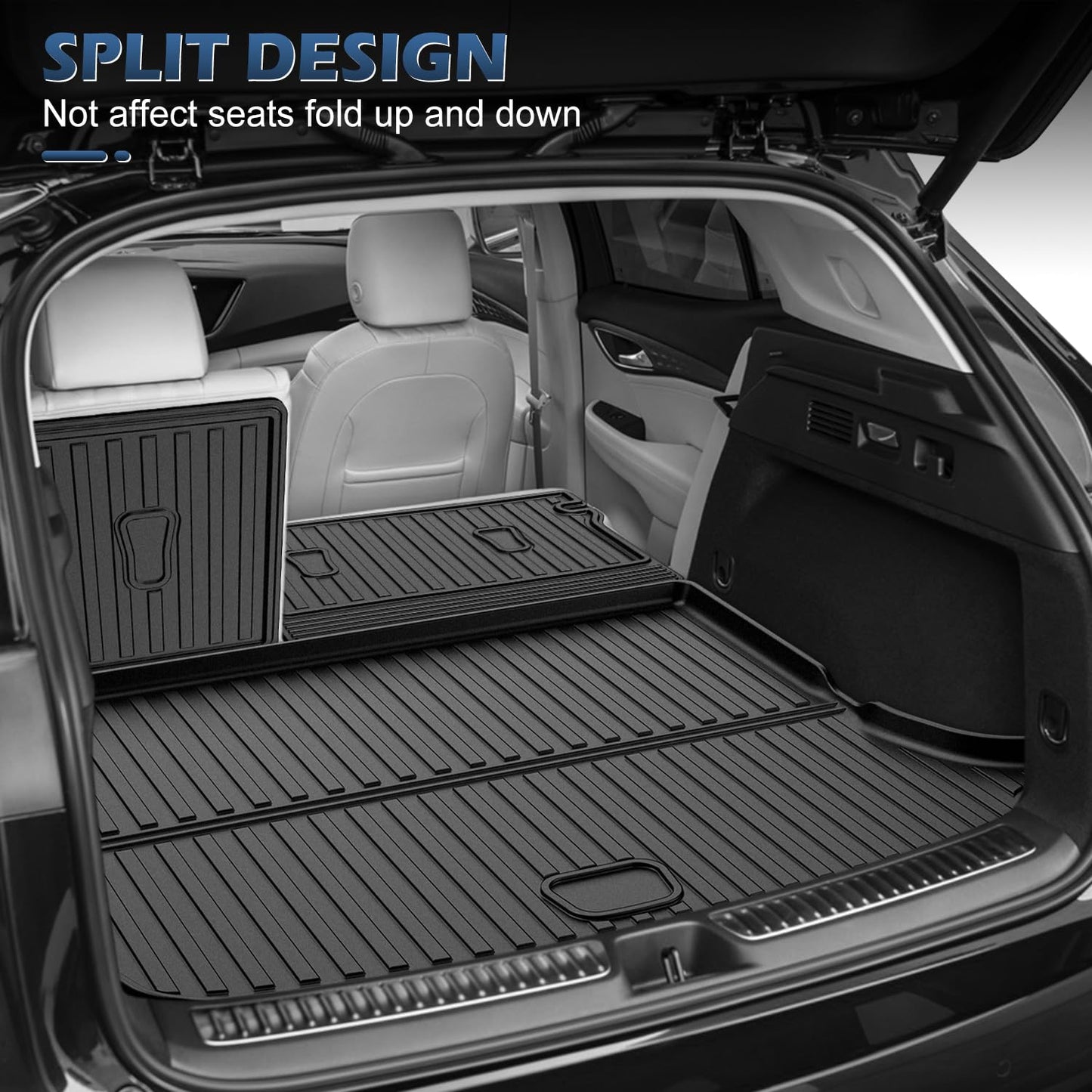 Cargo Mat & Backrest Mat Fit for Buick Envision 2021-2024 2025 2026 - Custom Fit All Weather TPE Waterproof Trunk Liner Cargo Liner Back Seat Cover Protector for Envision Accessories