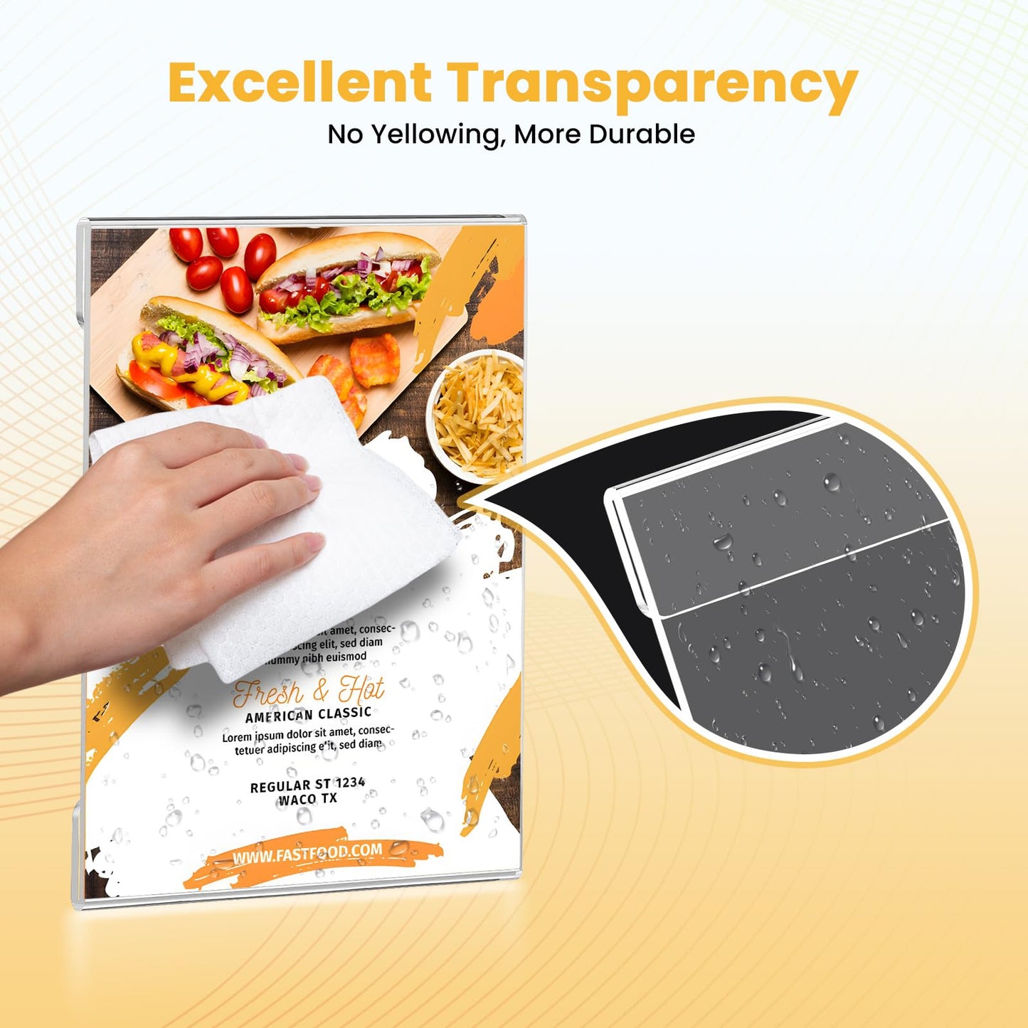 20 Pack Acrylic Sign Holder 8.5 x 11 Wall Mount, Clear Wall Signs Photo Menu Flyer Display Holders, Plastic Paper Picture Acrylic Frames for Office Home Restaurant Business Store (with Adhesive Tape)