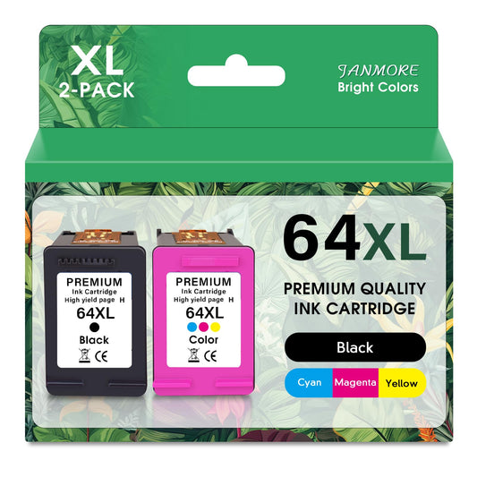 64 XL 64XL Black and Color Ink Cartridge Combo Pack Replacement for HP 64XL Ink Compatible for HP 7855, 7858, Envy Photo 7855 7858 7800 7100 7155 6255 7164 Inspire Tango Printers