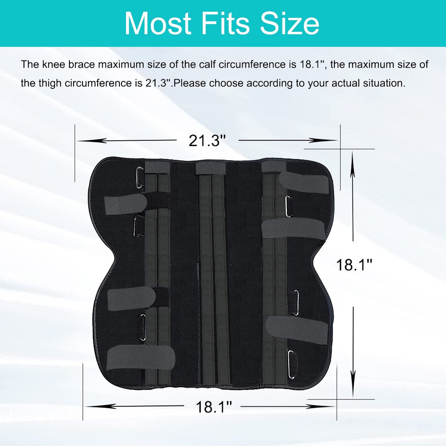 TANDCF Unisex Knee and leg immobilization Stabilizer for Post Surgery Recovery,Knee Fractures,Instability, ACL,MCL,Meniscus Tear,Arthritis,Displacement Recovery,18.1" Length Universal
