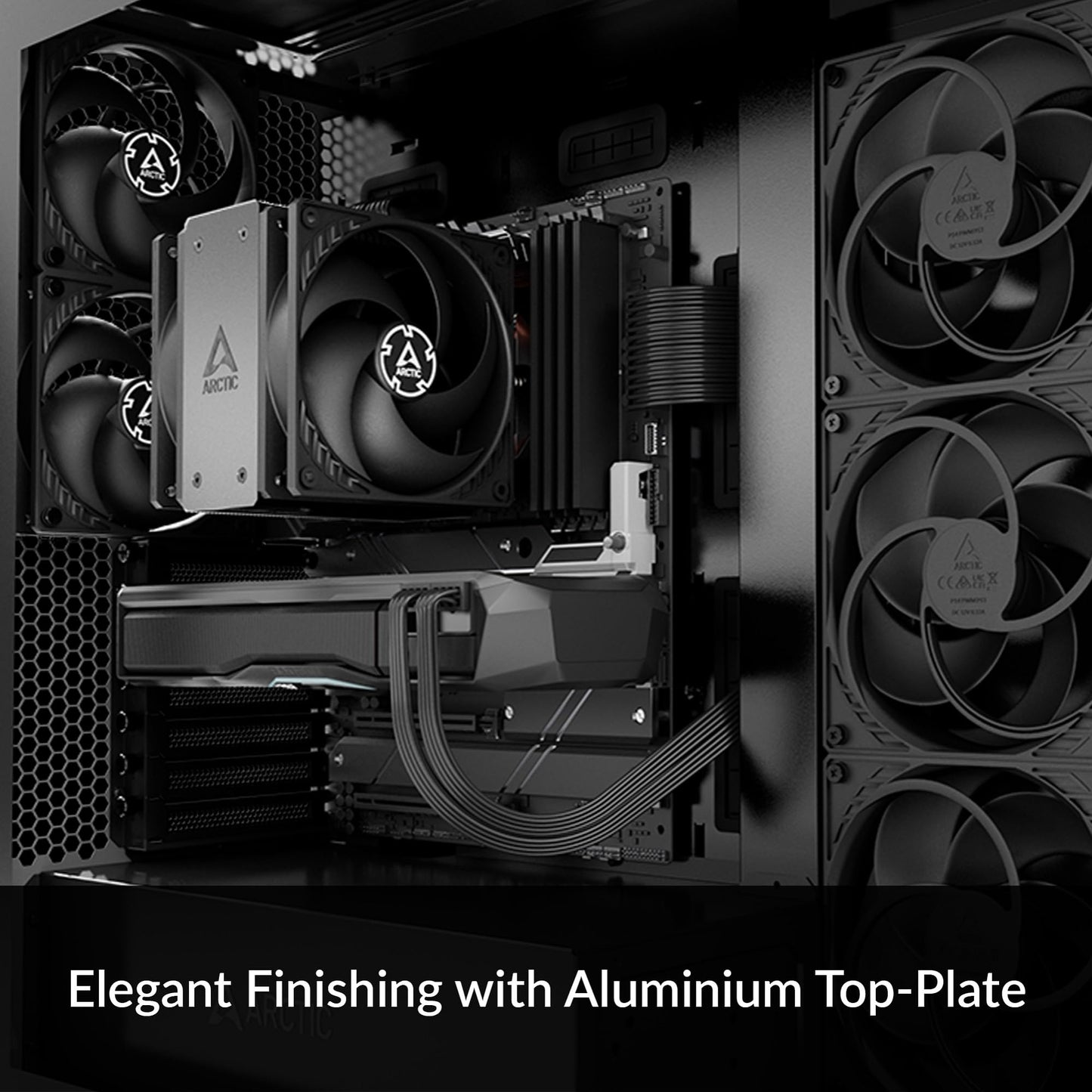 ARCTIC Freezer 36 (Black) - Single-Tower CPU Cooler with Push-Pull, Two Pressure-optimised 120 mm P Fans, Fluid Dynamic Bearing, 200–1800 RPM, 4 Heatpipes, incl. MX-6 Thermal Compound