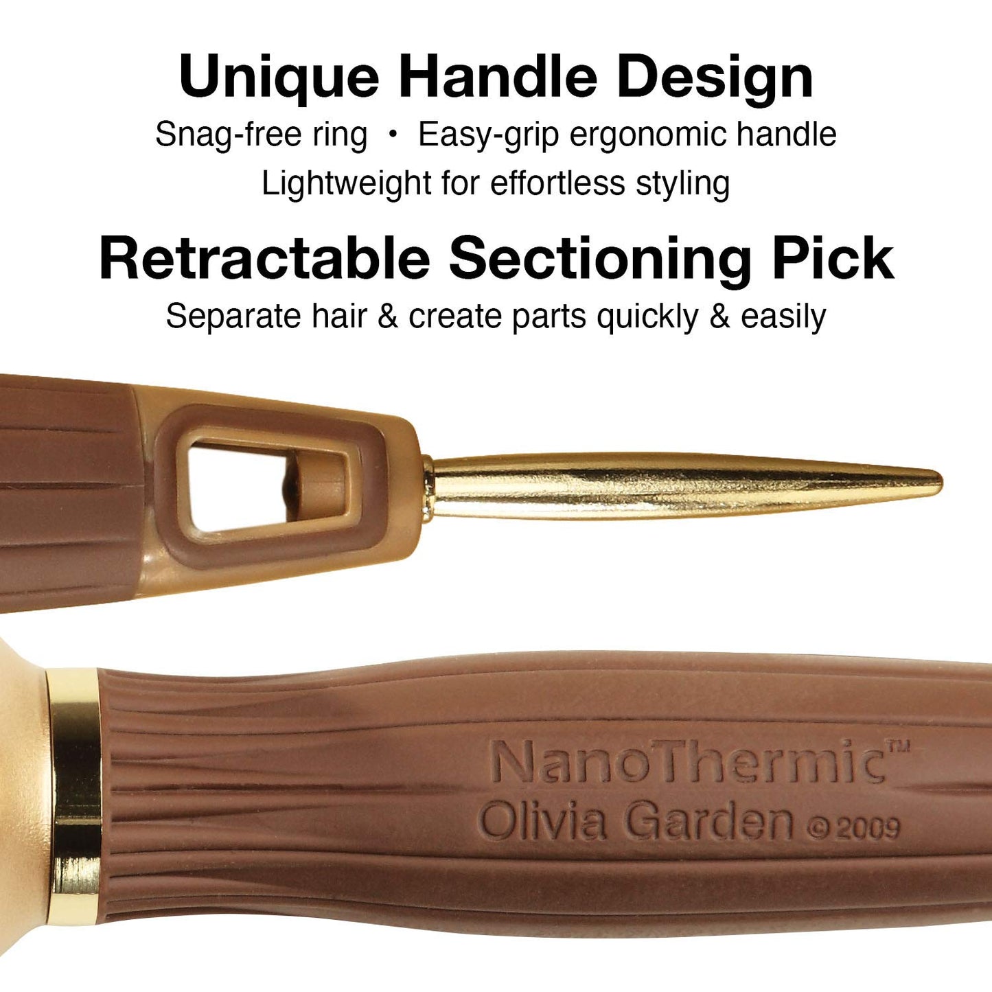 Olivia Garden NanoThermic Ceramic + Ion Flex Hair Brush kit contains NT-FLEXPRO NT-FLEXBR, NT-FLEXCO (3-Piece Box)