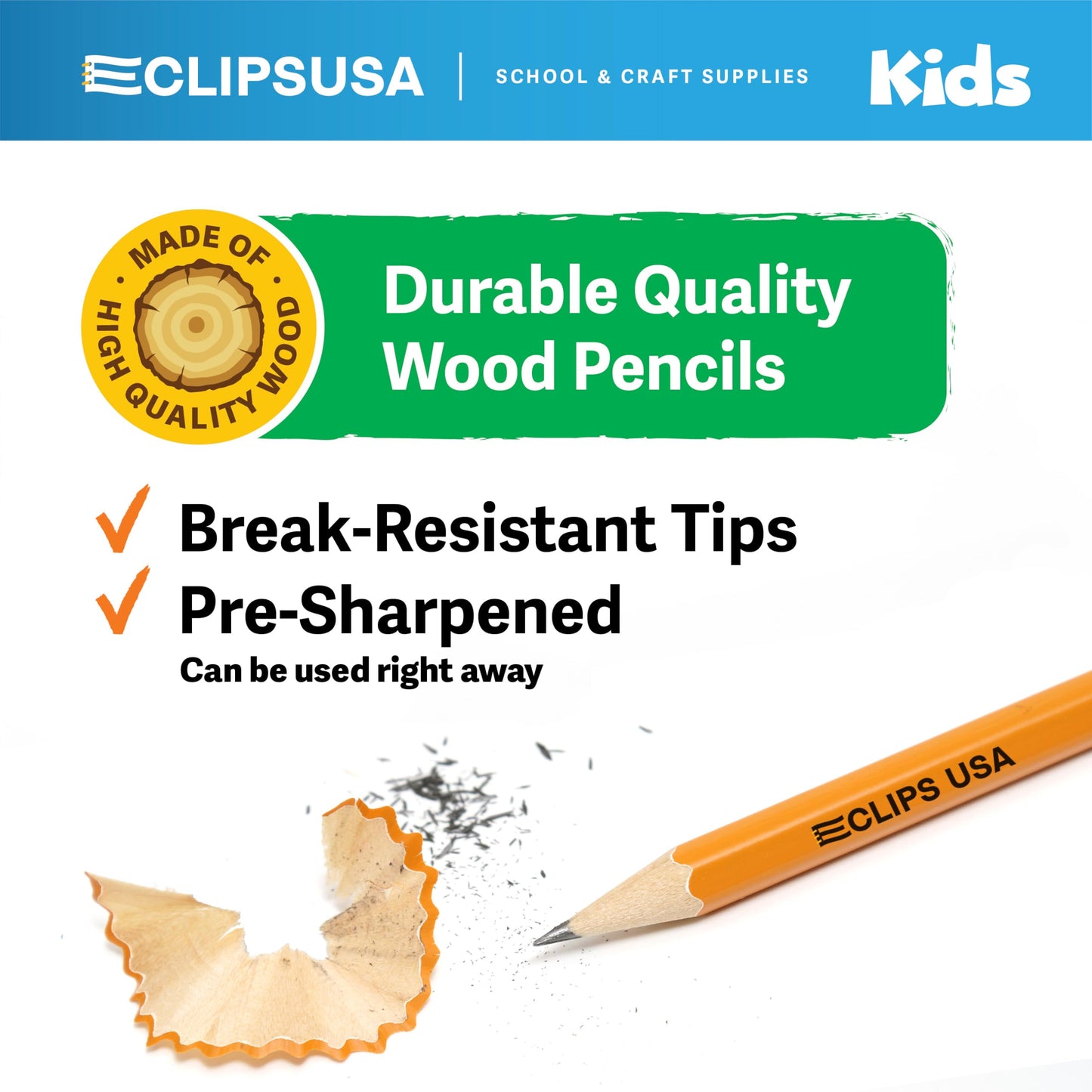 E-CLIPS USA Sharpened Pencils #2 Bulk, Classroom Must Haves School Supplies, Number 2 Pencils Bulk Office Supplies, 12 Per Box (48 Boxes)