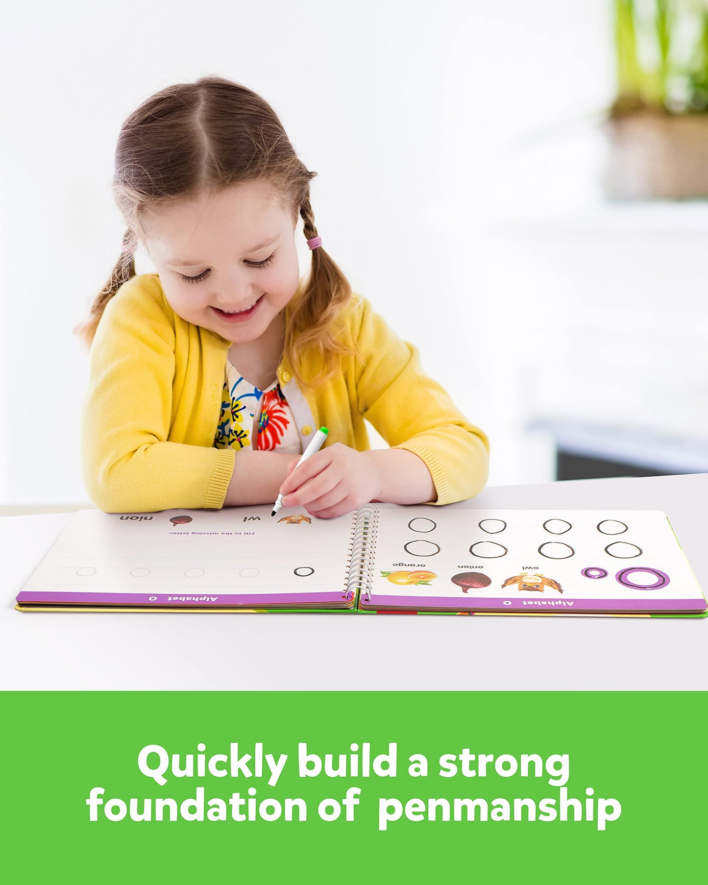 Coogam Writing Learning Workbook, Numbers Letters Exercise Book, ABC Alphabet Sight Words Handwriting Educational Montessori Toy for Home Classroom Nursery Preschool Children