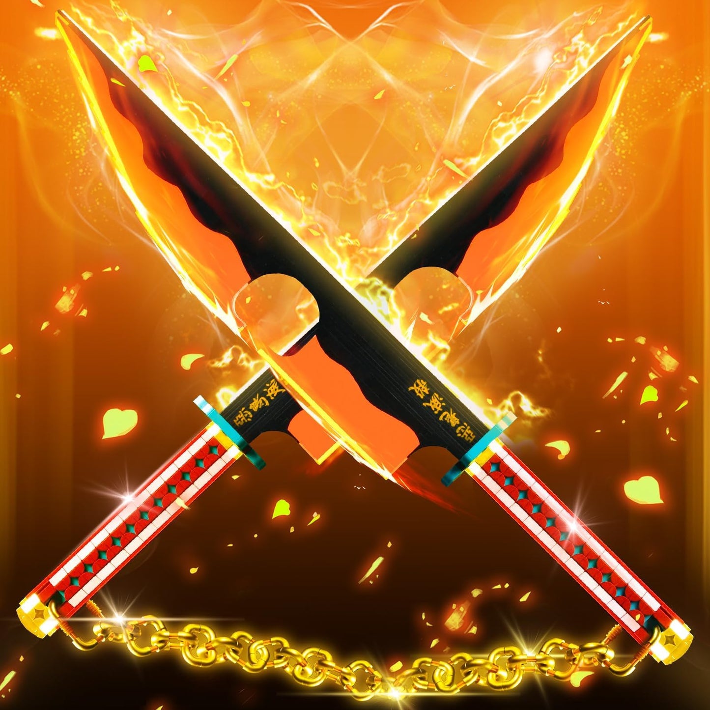 SATHIBI 82.6in Demon Swords Building Set,Tengen Uzui Sword Building Block with Stand Model Kits Katana Toy,Creative Gifts for Swords Fan Adults and Kids Boys 8-14 (1478 PCS)
