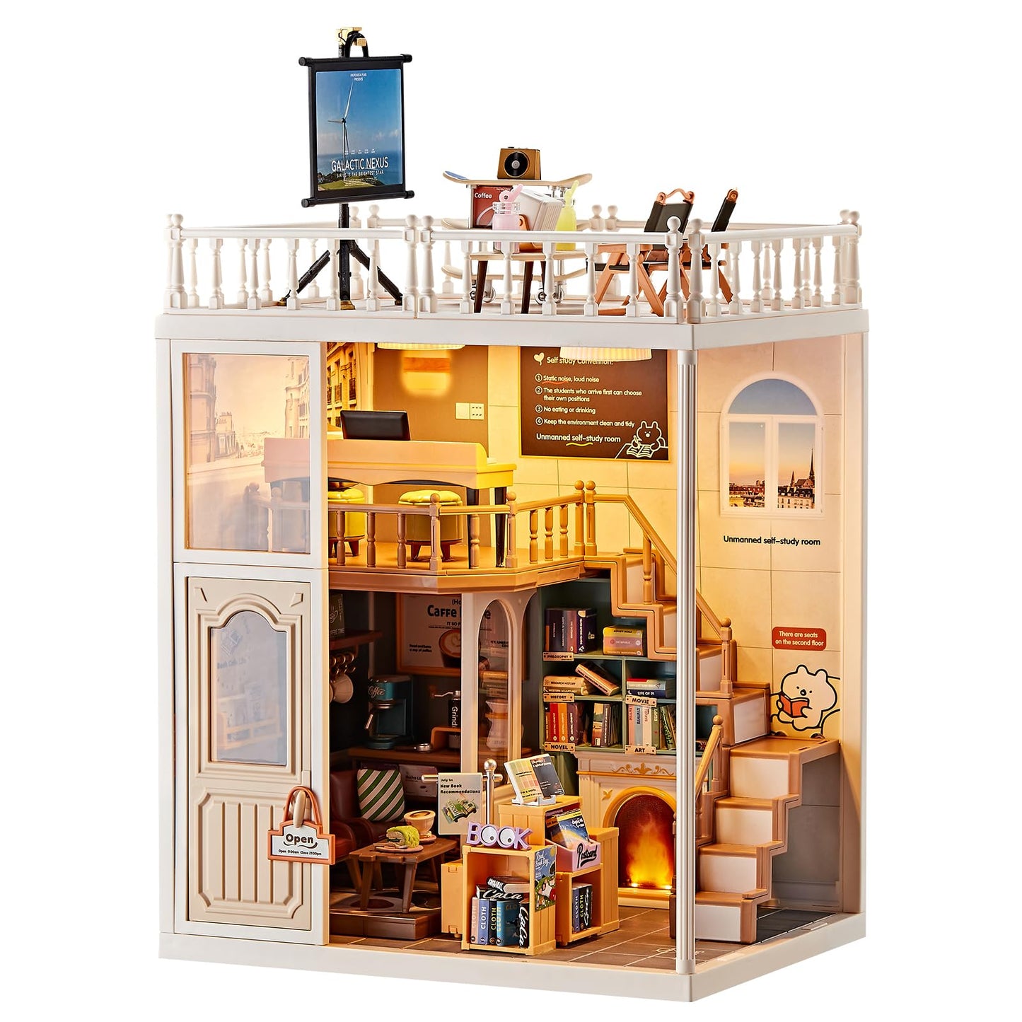 FOOZAC DIY Miniature Doll House Kit, 179 Pcs Dollhouse Furniture for Women, Tiny House with LED, Arts and Crafts for Adults, Birthday Gift Party Present