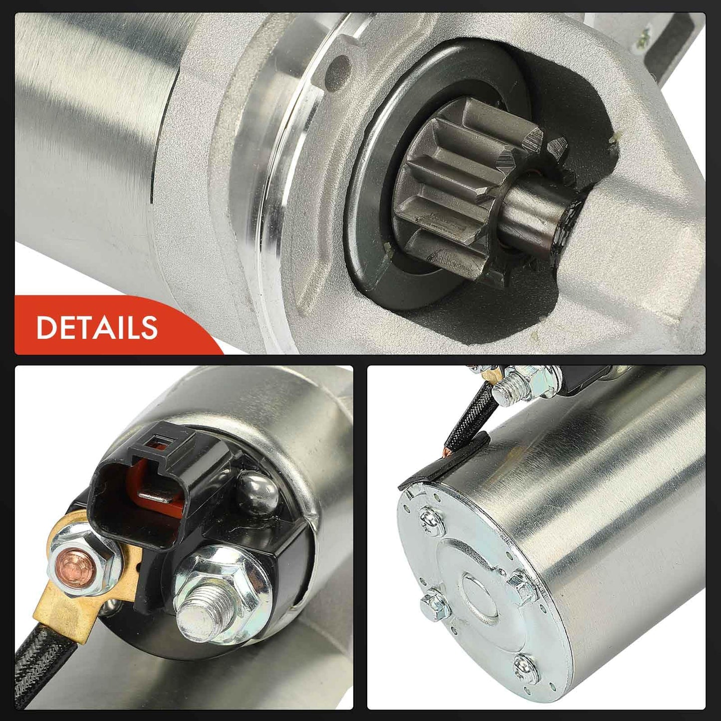 A-Premium Starter Motor Compatible with Kia Soul 2014-2019 1.6L, Rio 2016-2017, 12V 0.9KW 10-Teeth Clockwise, Replace# 361002B110