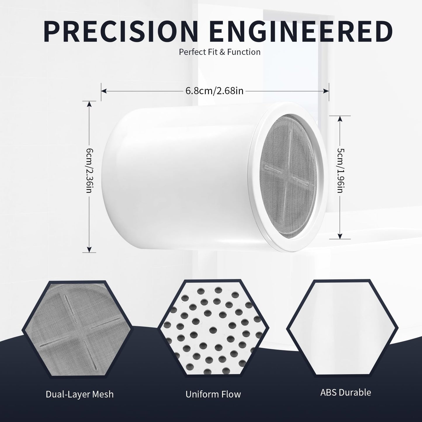 Replacement Filter Cartridge Compatible with Eskiin Shower Head - for Hard Water, Chlorine Removal (3 Packs)