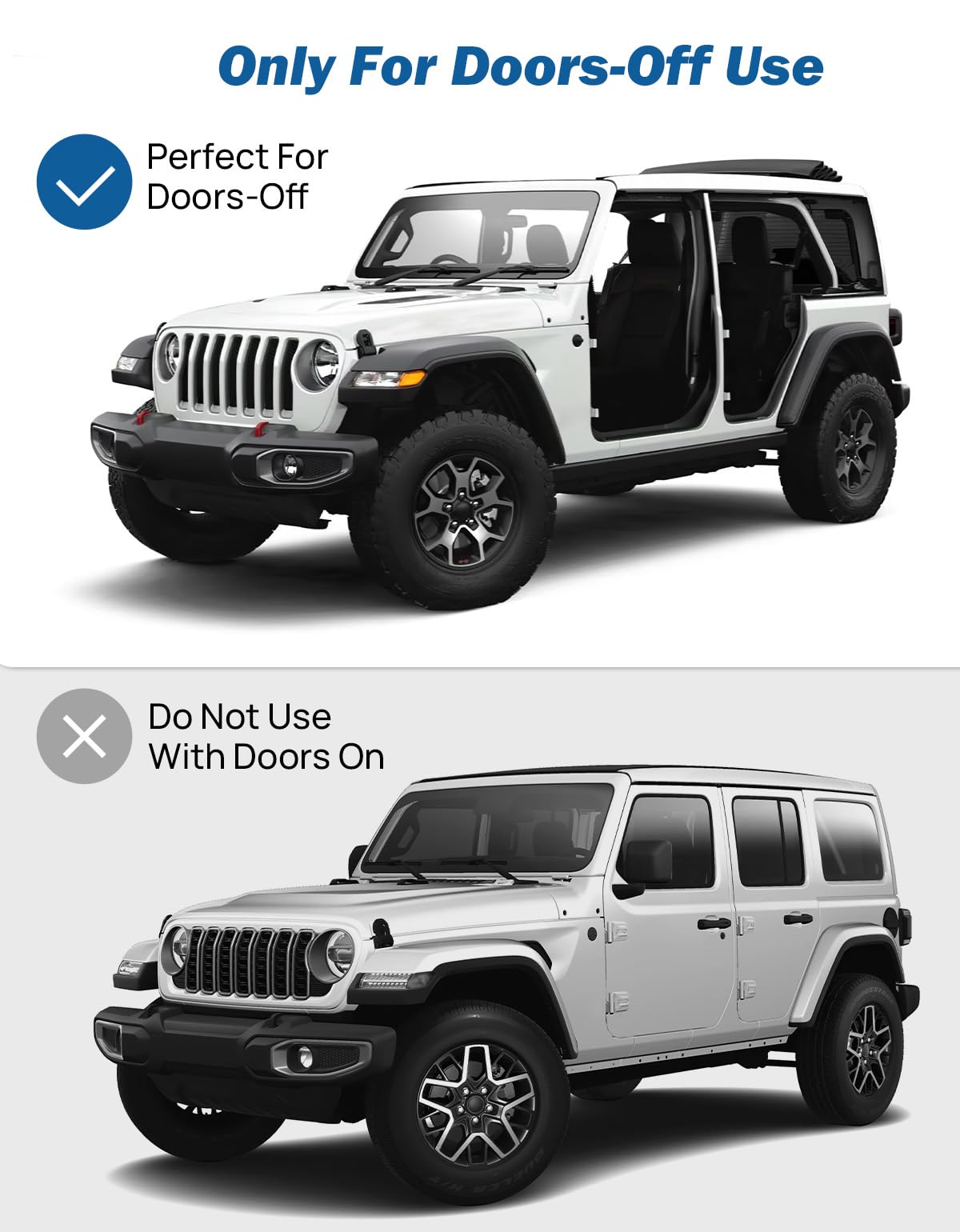 JOYTUTUS Mirrors Doors Off for 2018-2023 Wrangler JL/JLU & Gladiator JT (NOT FIT 2024 2025 Wrangler & Gladiator JT), Adjustable Anti-Vibration Design with Universal Ball Adapter for Phone Mounts