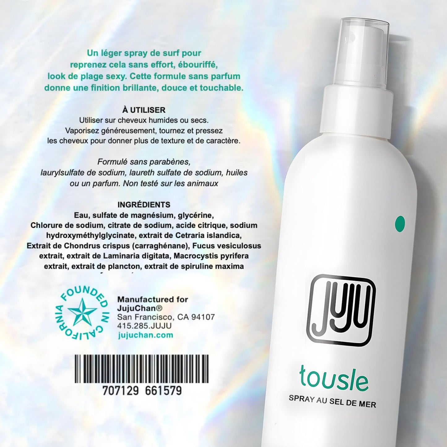 Juju Sea Salt Spray for Hair Tousled Texture Spray 8Fl Oz Made in USA -Sea Salt Spray for Men Sea Salt Spray For Hair Women, Surf Spray for Beach Wave Hair, Volume and Texture Fragrance Free Hairspray