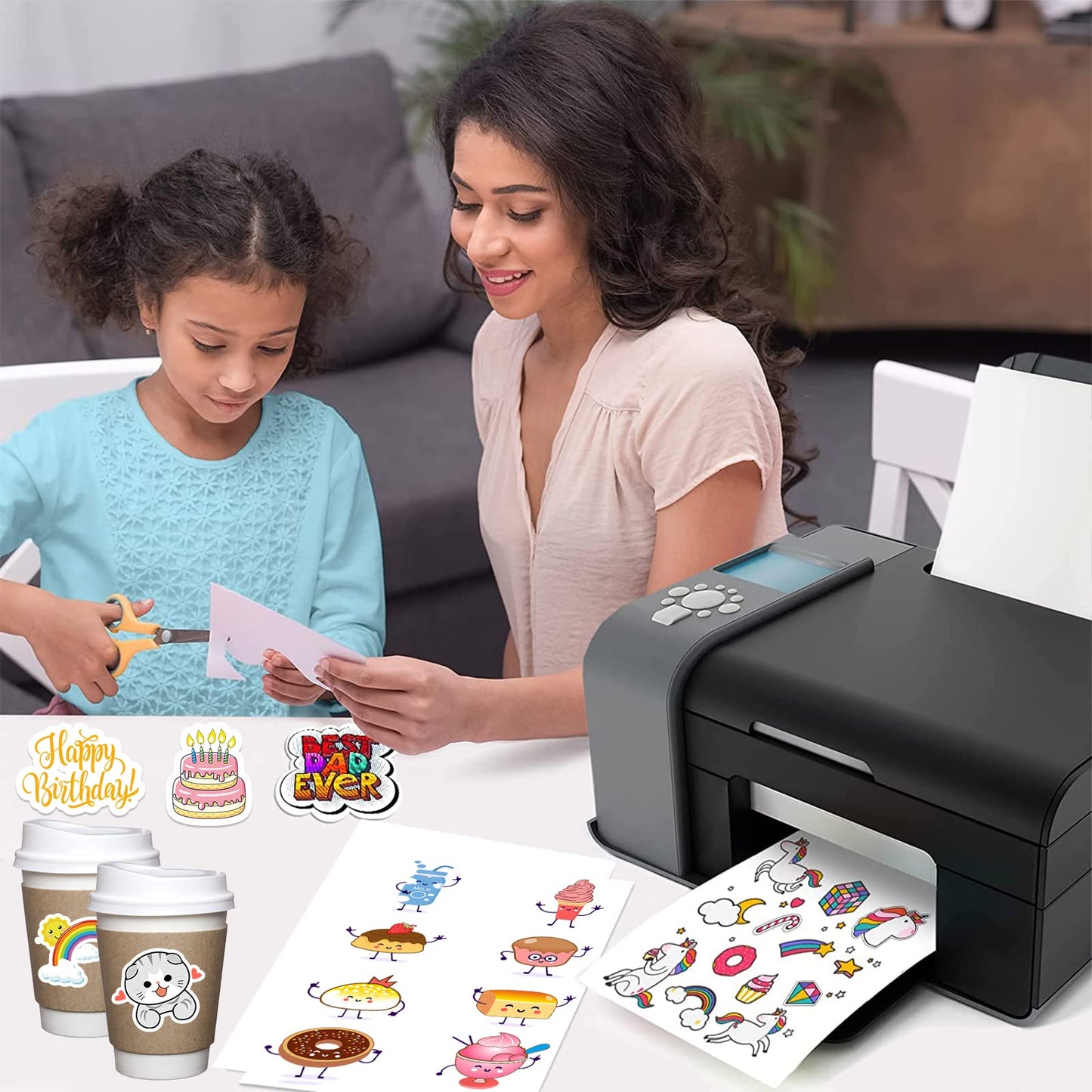 NefLaca 500 Full Sheet Stickers, 8.5" x 11", 500 Labels