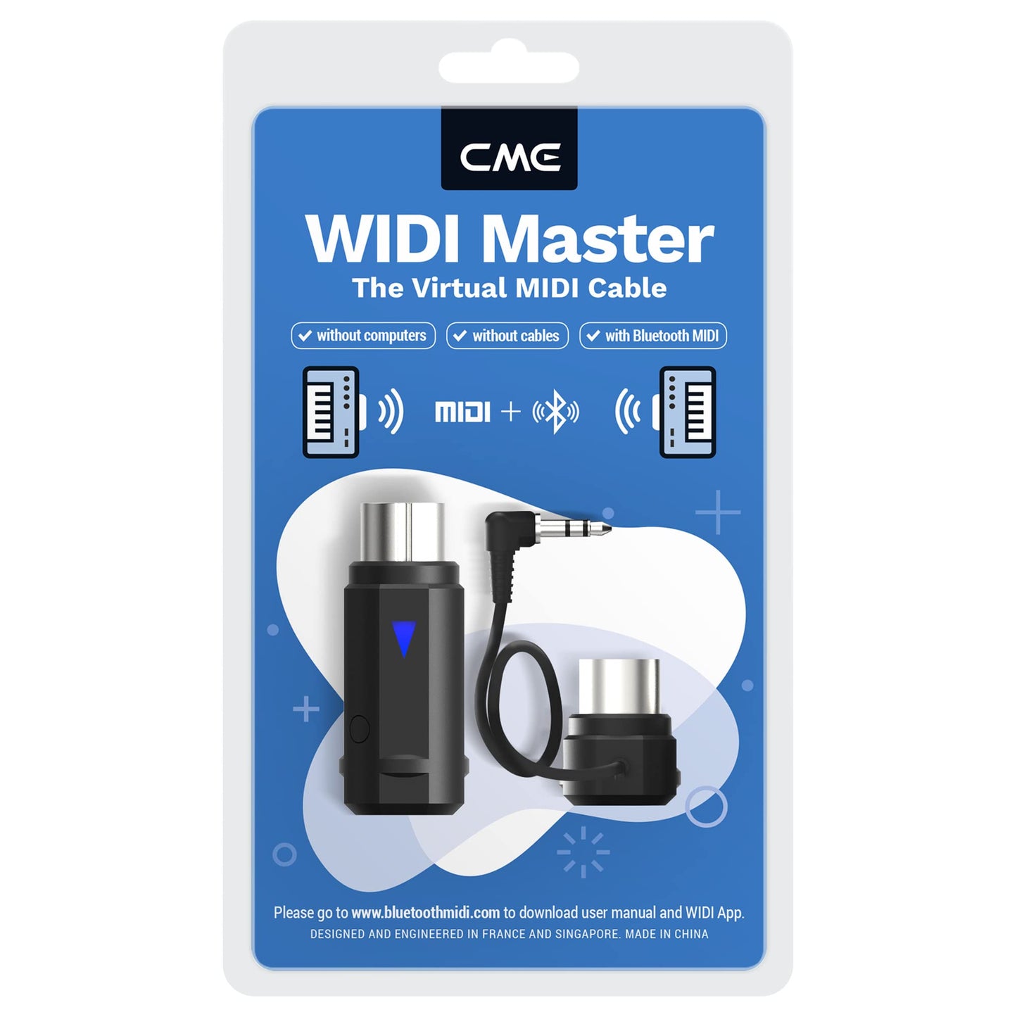CME WIDI Master - Bluetooth (5) MIDI Adapter for 5-PIN DIN MIDI - No Battery, Powered via MIDI Out - Wireless MIDI for Synthesizer EWI Keytar Pedalboard Digital Piano