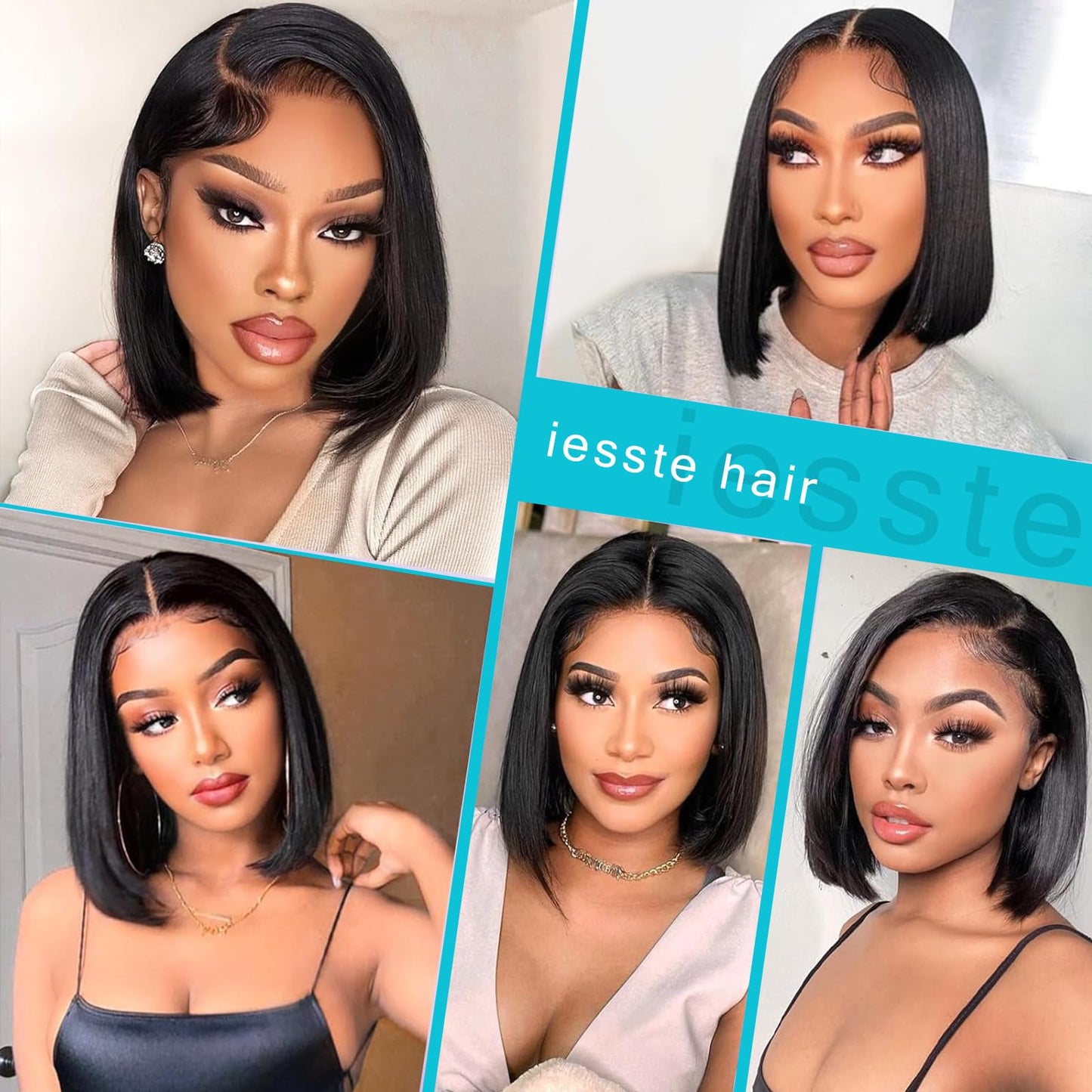 10Inch Bob Wig Human Hair 180 Density 13x4 HD Lace Frontal Short Straight Bob Wigs Human Hair Pre Plucked with Baby Hair Straight Bob Frontal Wigs For Women